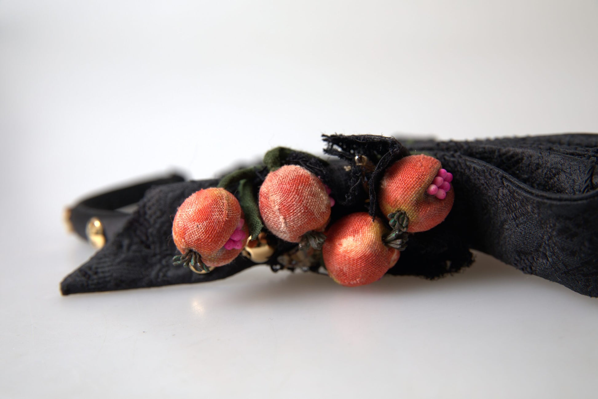 Dolce & Gabbana Black with multicolor Fig Fruit Crystal Tiara Diadem Headband Curated Luxury Accessories by Orvyn
