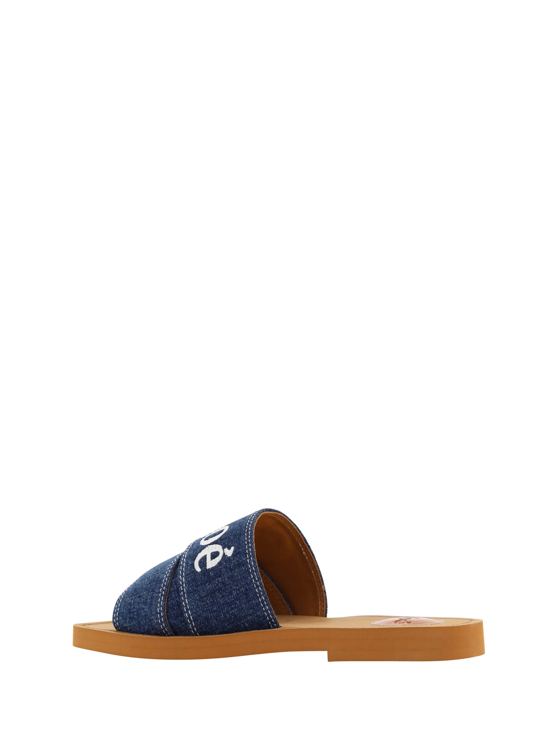 Chloé Denim Blue Cotton Slides Woody Sandals Curated Luxury Accessories by Orvyn