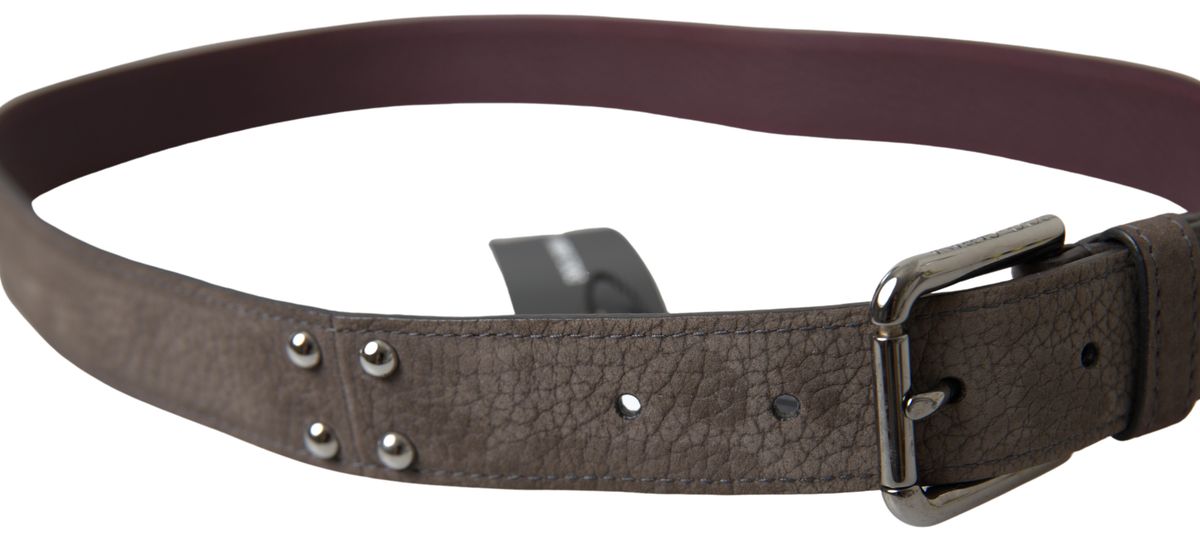 Dolce & Gabbana Brown Leather Metal Buckle Men Cintura Belt braun