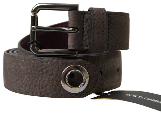 Dolce & Gabbana Brown Leather Metal Buckle Men Cintura Belt braun
