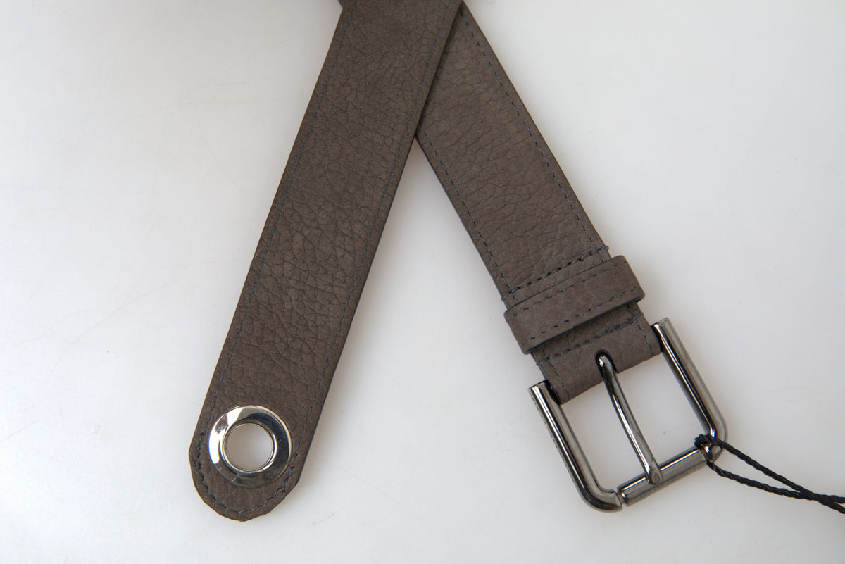 Dolce & Gabbana Brown Leather Metal Buckle Men Cintura Belt braun