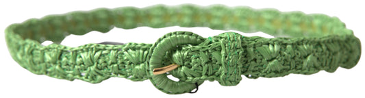 Dolce & Gabbana Green Weaved Skinny Waist Belt grun