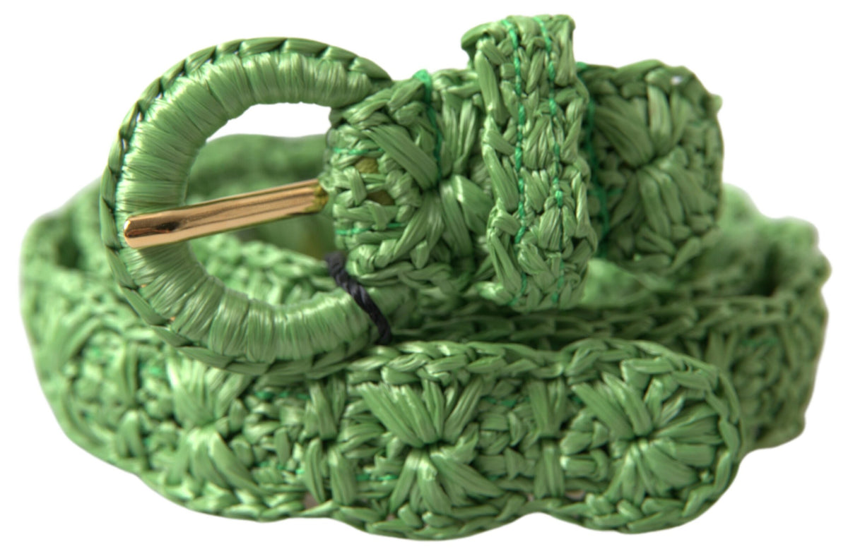 Dolce & Gabbana Green Weaved Skinny Waist Belt grun
