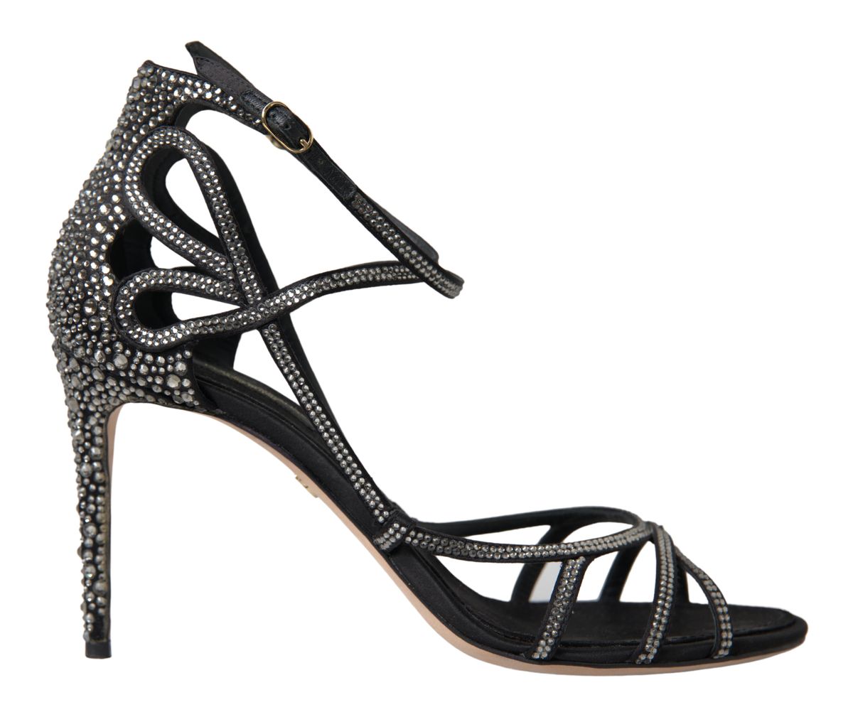 Dolce & Gabbana Rhinestone Stiletto Sandal Satin Shoes Curated Luxury Accessories by Orvyn