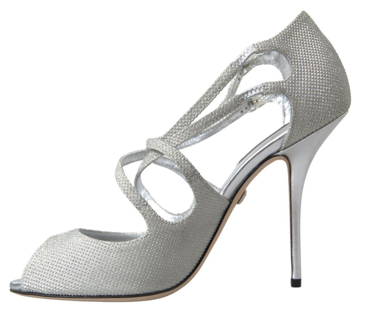 Dolce & Gabbana Silver Shimmers Sandals Heel Pumps Shoes Curated Luxury Accessories by Orvyn
