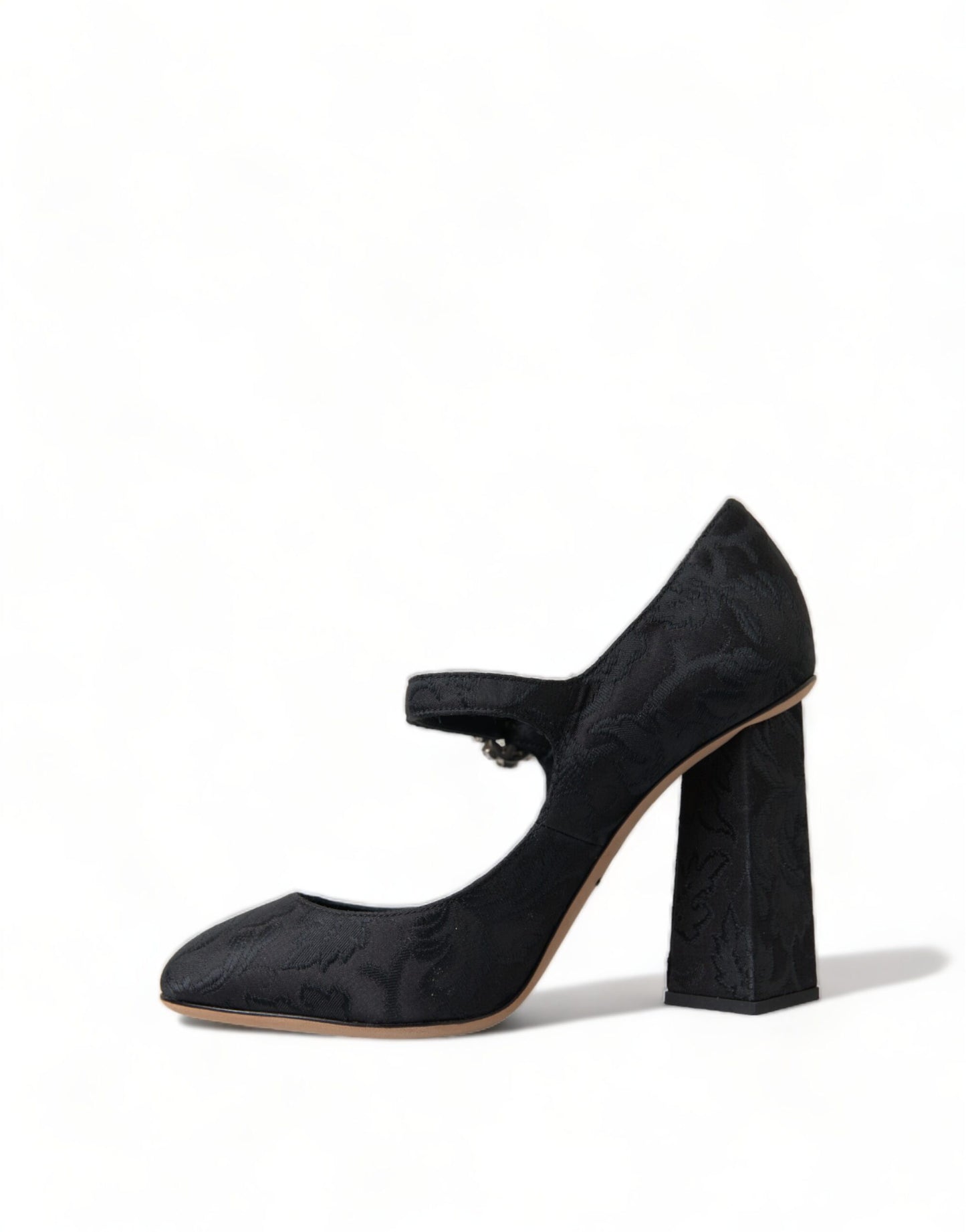 Dolce & Gabbana Black Brocade Mary Janes Heels Pumps Shoes Curated Luxury Accessories by Orvyn