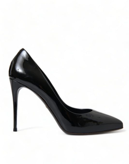 Dolce & Gabbana Black Patent Leather Pumps Heels Shoes schwarz