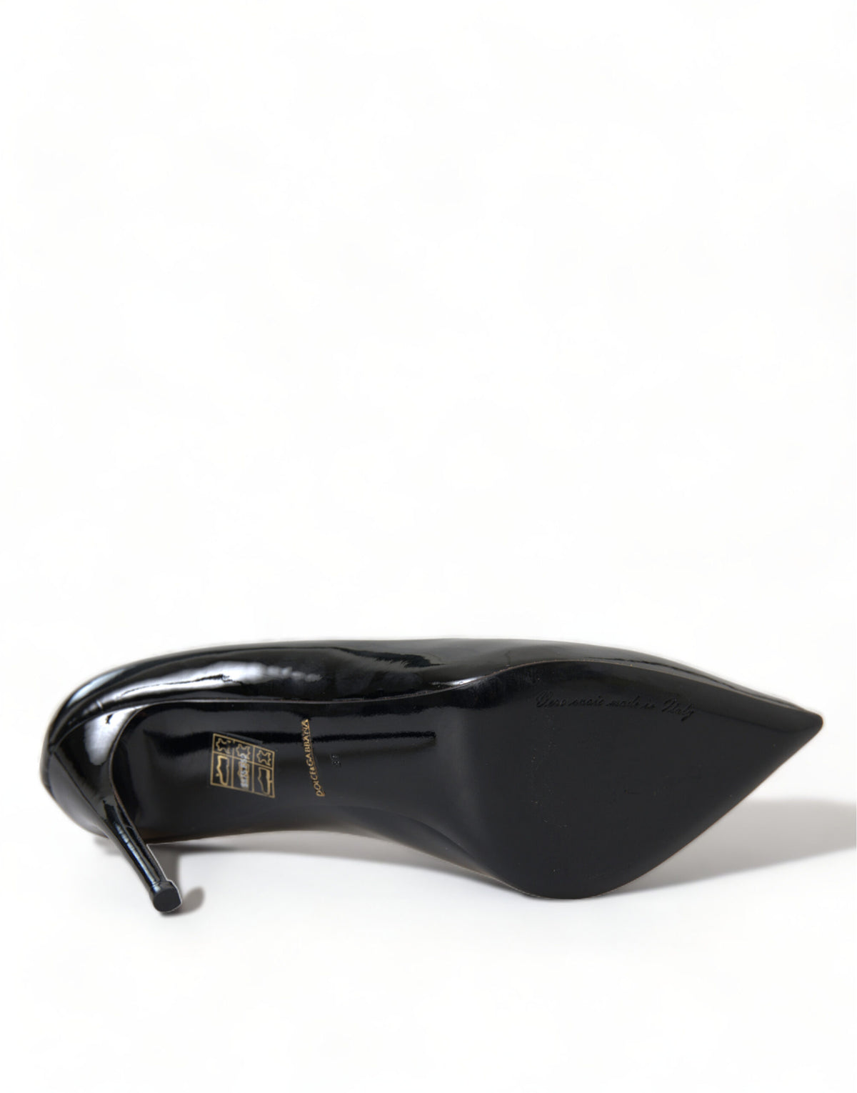 Dolce & Gabbana Black Patent Leather Pumps Heels Shoes schwarz