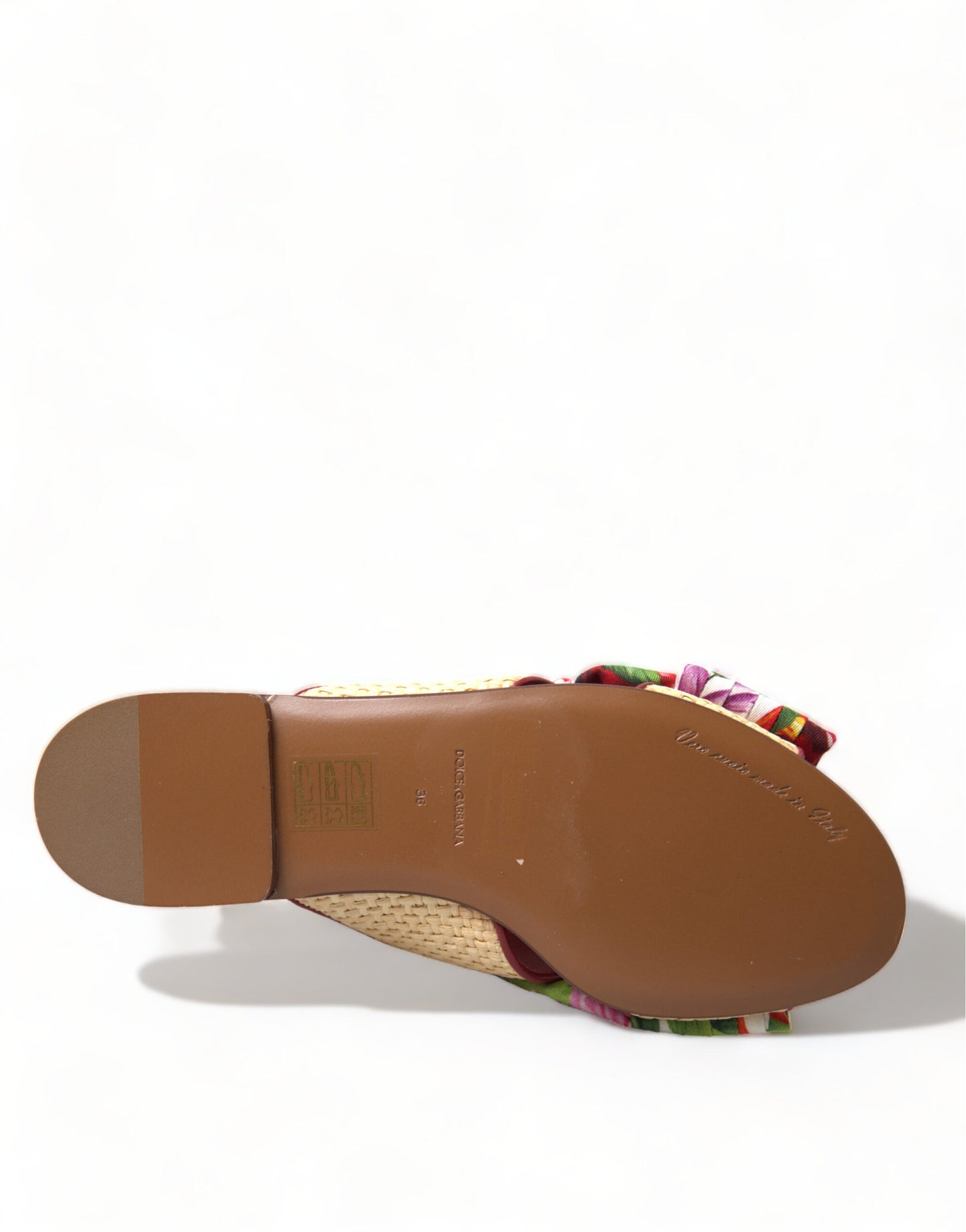 Dolce & Gabbana Multicolor Floral Flats Crystal Sandals Shoes Curated Luxury Accessories by Orvyn