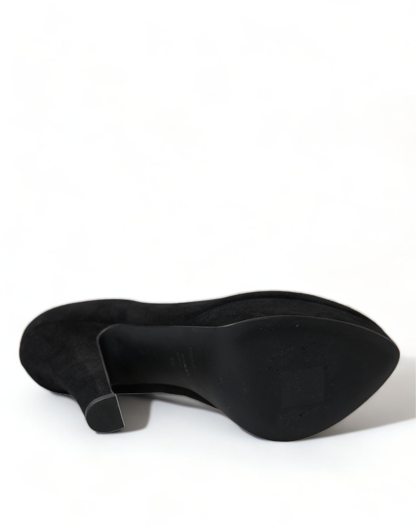 Dolce & Gabbana Black Suede Leather Platform Heel Pumps Shoes Curated Luxury Accessories by Orvyn