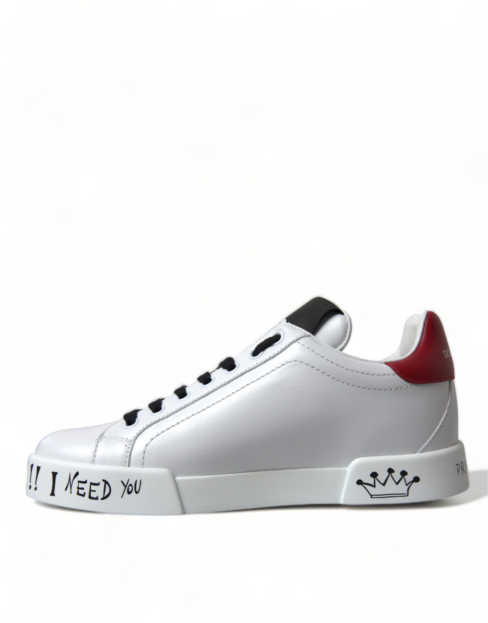 Dolce & Gabbana White Love Patch Portofino Classic Sneakers Shoes Curated Luxury Accessories by Orvyn