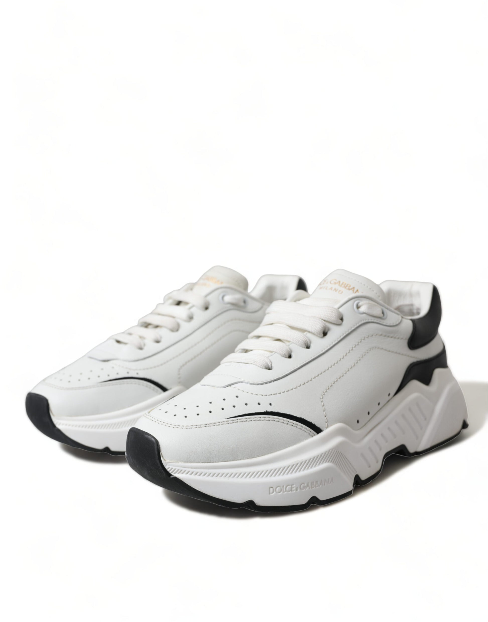 Dolce & Gabbana White Black Low Top Daymaster Sneakers Shoes Curated Luxury Accessories by Orvyn