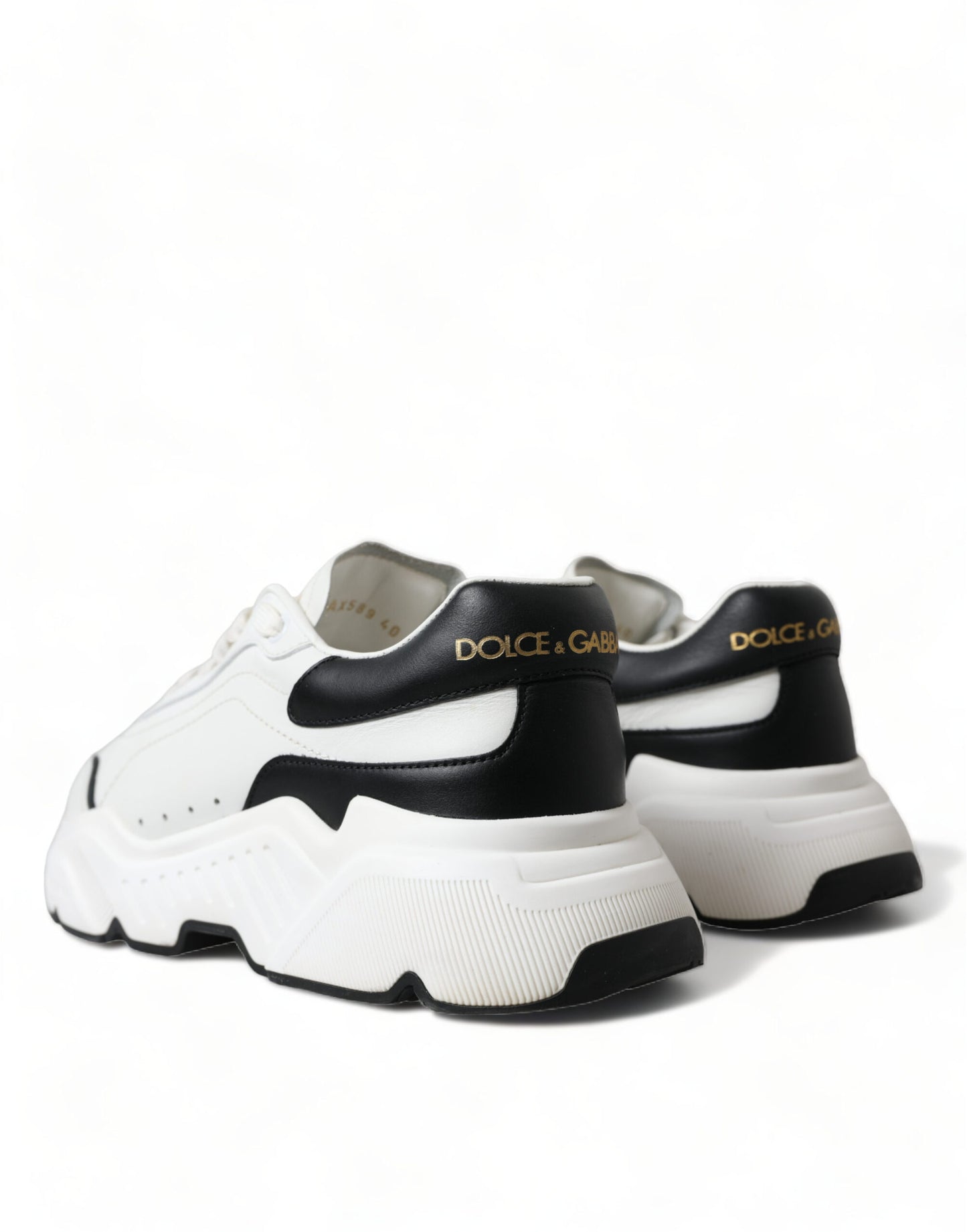 Dolce & Gabbana White Black Low Top Daymaster Sneakers Shoes Curated Luxury Accessories by Orvyn