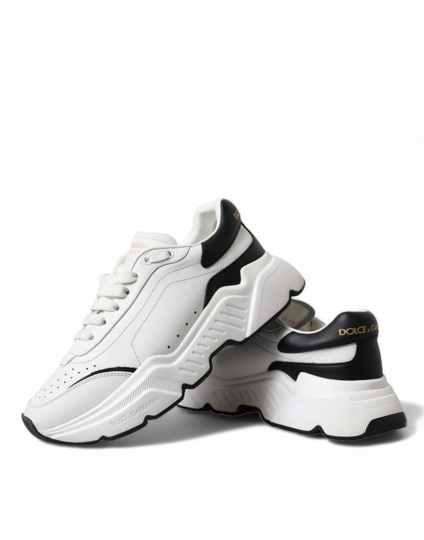 Dolce & Gabbana White Black Low Top Daymaster Sneakers Shoes Curated Luxury Accessories by Orvyn