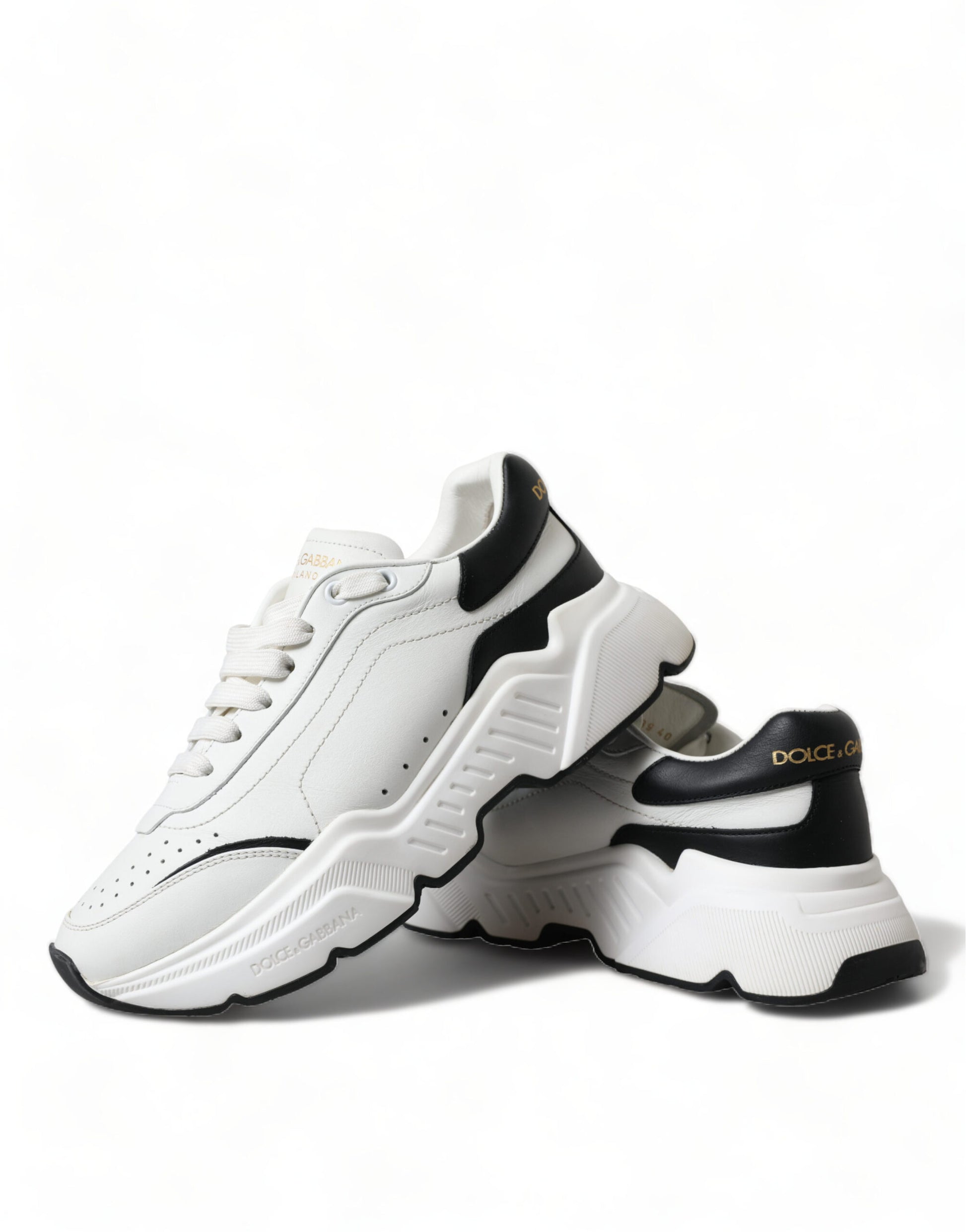 Dolce & Gabbana White Black Low Top Daymaster Sneakers Shoes Curated Luxury Accessories by Orvyn