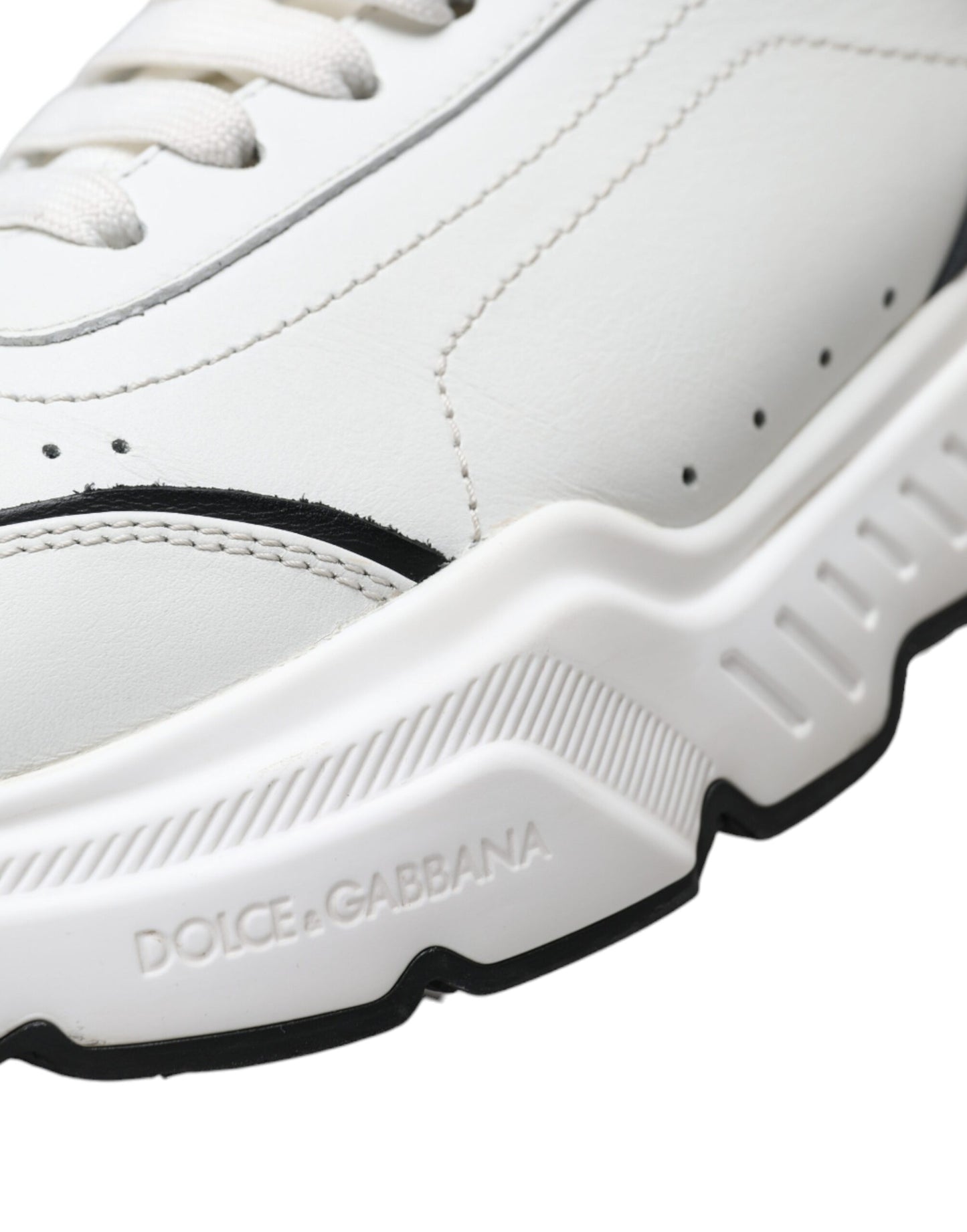 Dolce & Gabbana White Black Low Top Daymaster Sneakers Shoes Curated Luxury Accessories by Orvyn