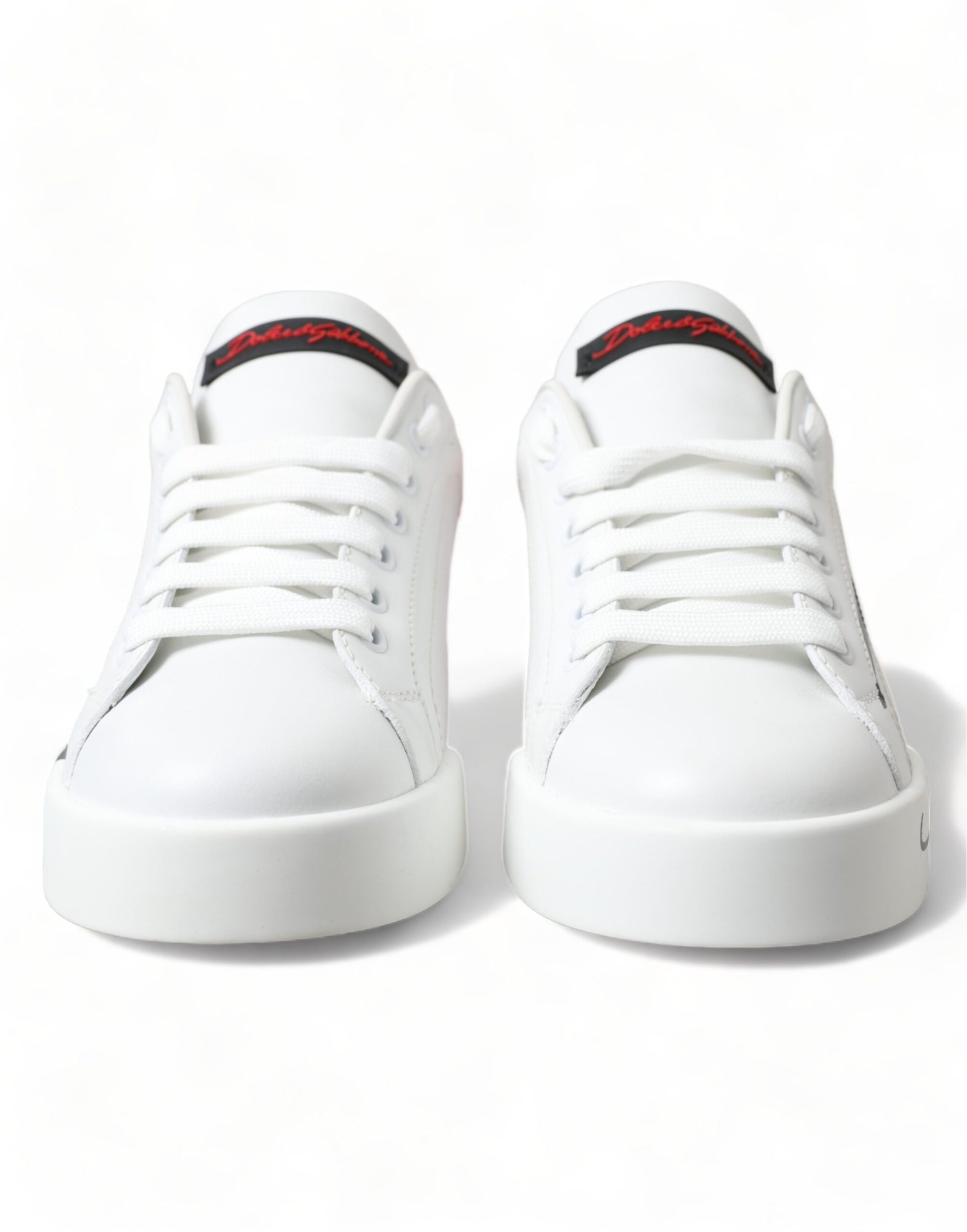 Dolce & Gabbana White Red Lace Up Womens Low Top Sneakers Shoes Curated Luxury Accessories by Orvyn