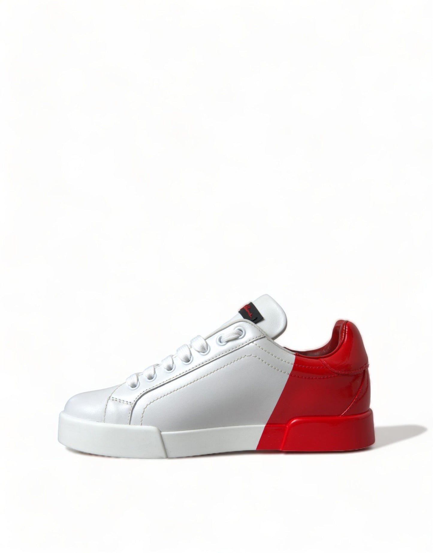 Dolce & Gabbana White Red Lace Up Womens Low Top Sneakers Shoes Curated Luxury Accessories by Orvyn