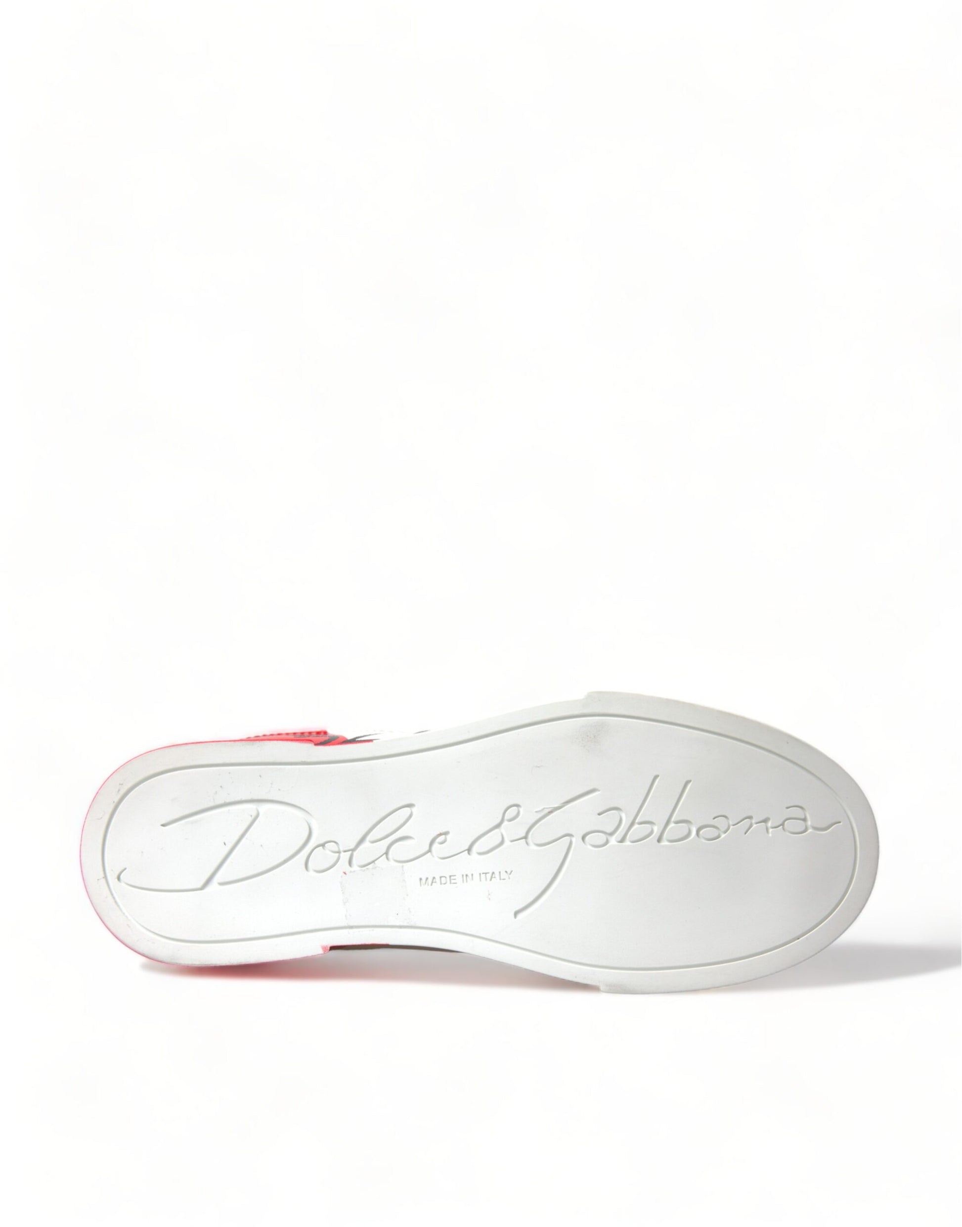 Dolce & Gabbana White Red Lace Up Womens Low Top Sneakers Shoes Curated Luxury Accessories by Orvyn