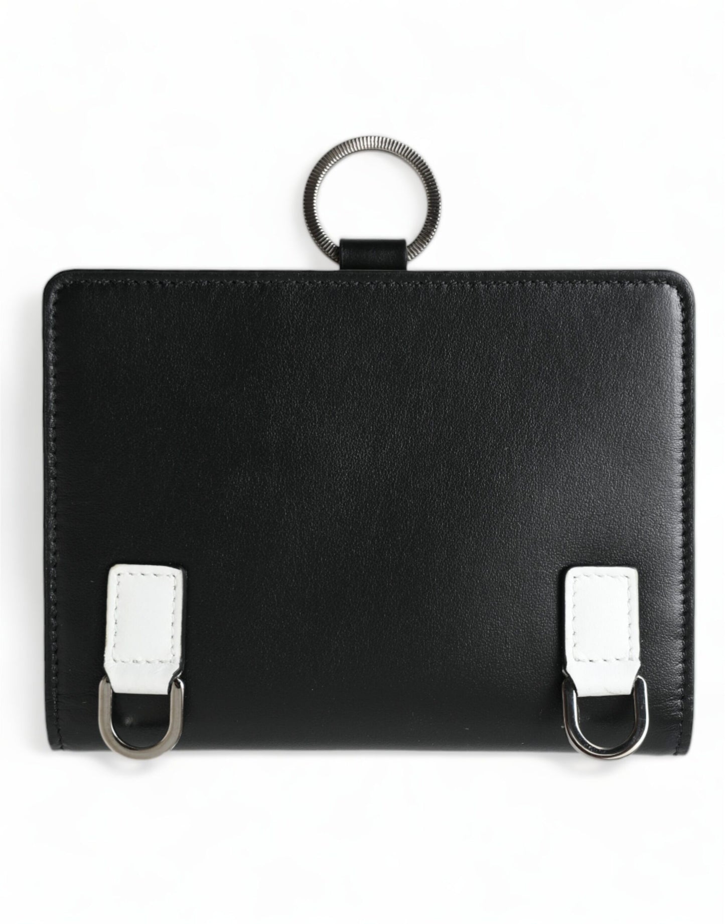 Dolce & Gabbana Black Leather Crystal Embellished Card Holder Wallet Curated Luxury Accessories by Orvyn