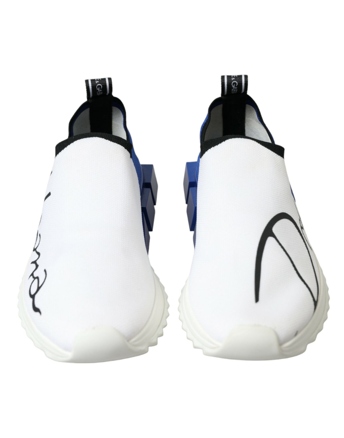 Dolce & Gabbana White Blue Sorrento Low Top Men Casual Sneakers Shoes Curated Luxury Accessories by Orvyn