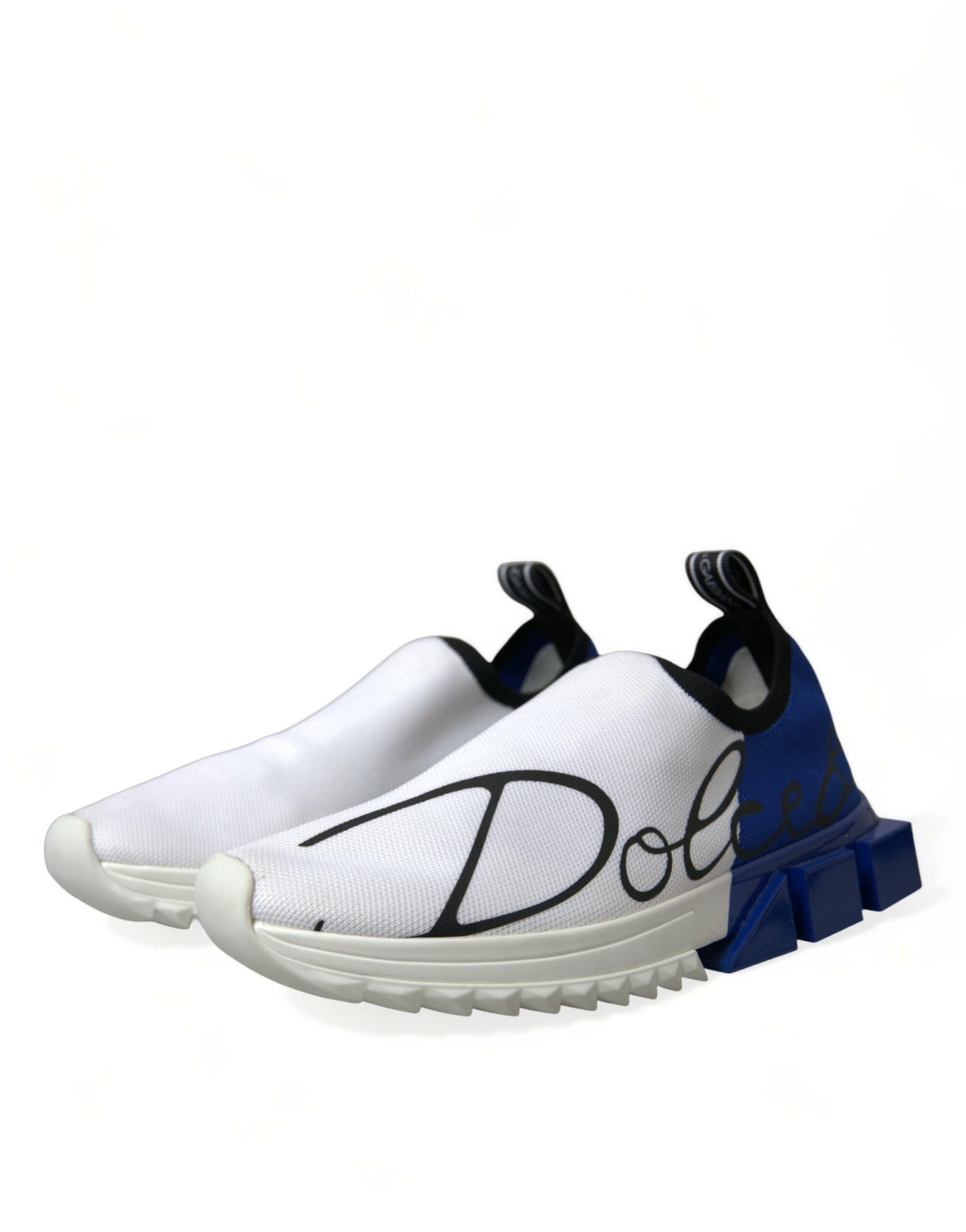 Dolce & Gabbana White Blue Sorrento Low Top Men Casual Sneakers Shoes Curated Luxury Accessories by Orvyn