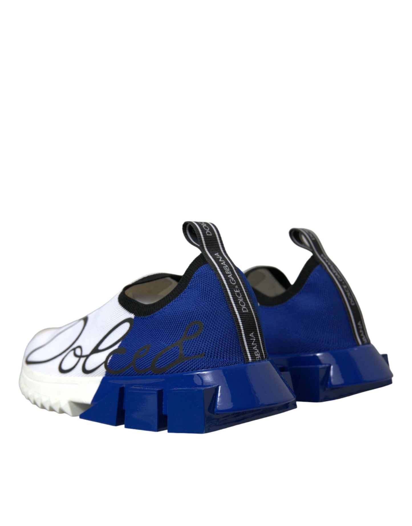 Dolce & Gabbana White Blue Sorrento Low Top Men Casual Sneakers Shoes Curated Luxury Accessories by Orvyn