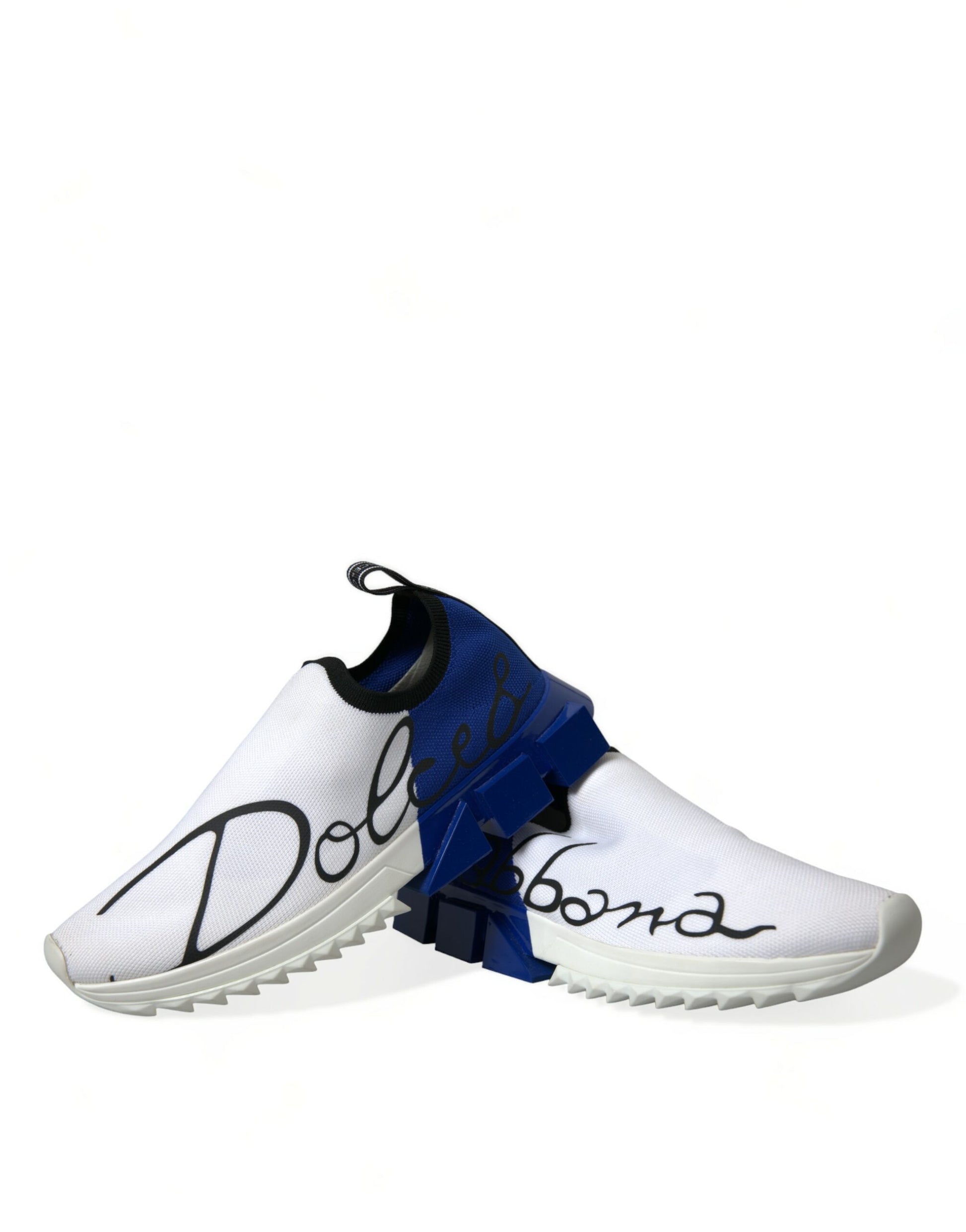 Dolce & Gabbana White Blue Sorrento Low Top Men Casual Sneakers Shoes Curated Luxury Accessories by Orvyn