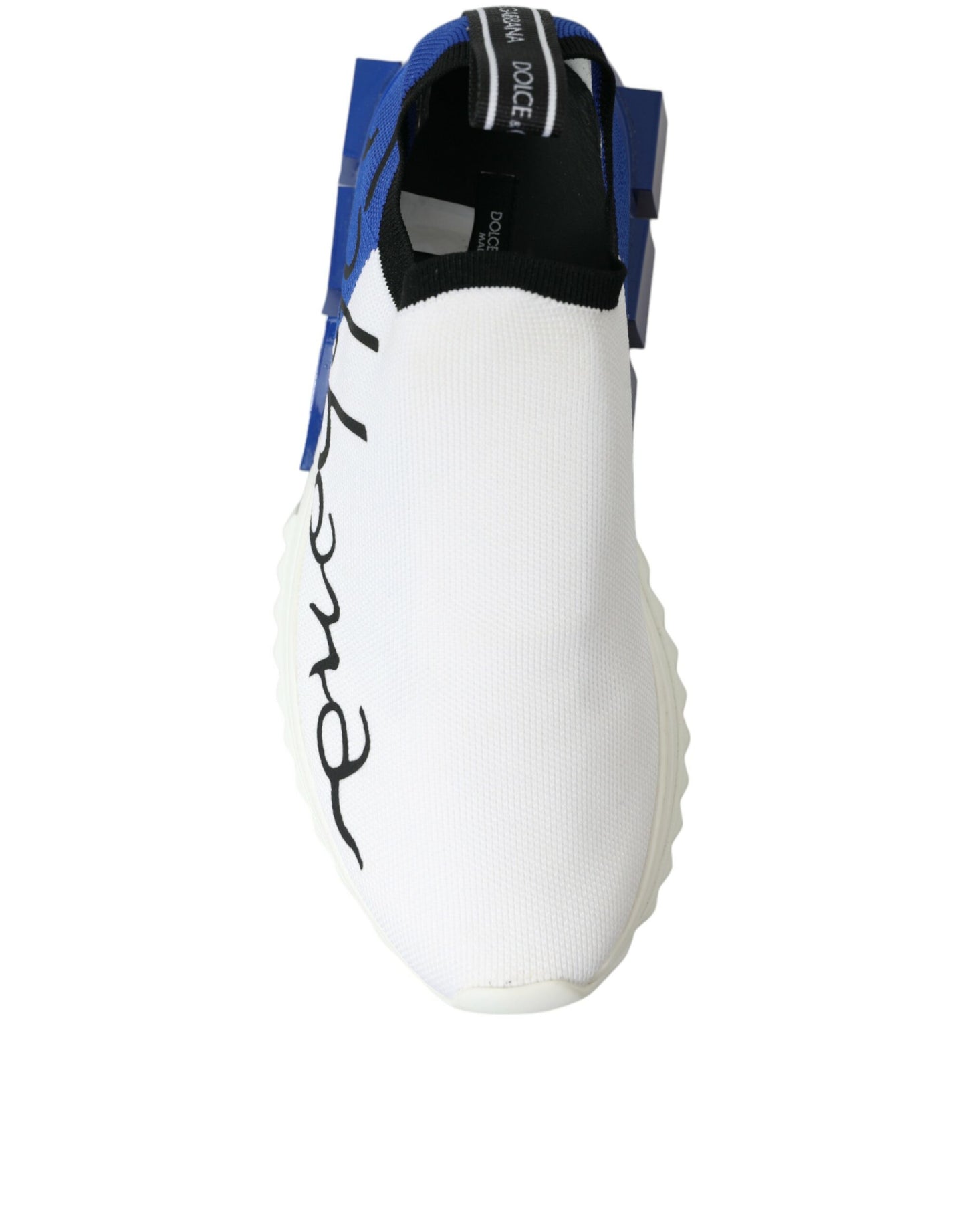 Dolce & Gabbana White Blue Sorrento Low Top Men Casual Sneakers Shoes Curated Luxury Accessories by Orvyn