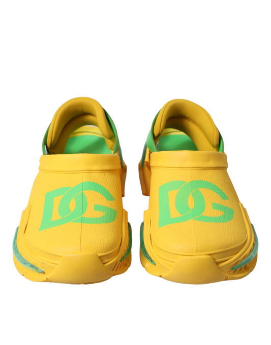 Dolce & Gabbana Yellow Green Rubber Clogs Men Slippers Men Shoes Curated Luxury Accessories by Orvyn