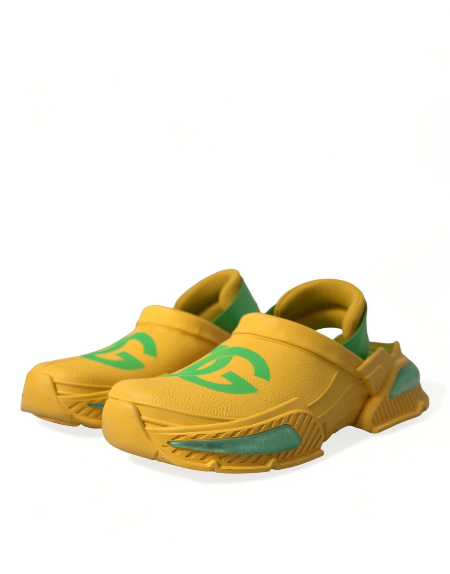 Dolce & Gabbana Yellow Green Rubber Clogs Men Slippers Men Shoes Curated Luxury Accessories by Orvyn