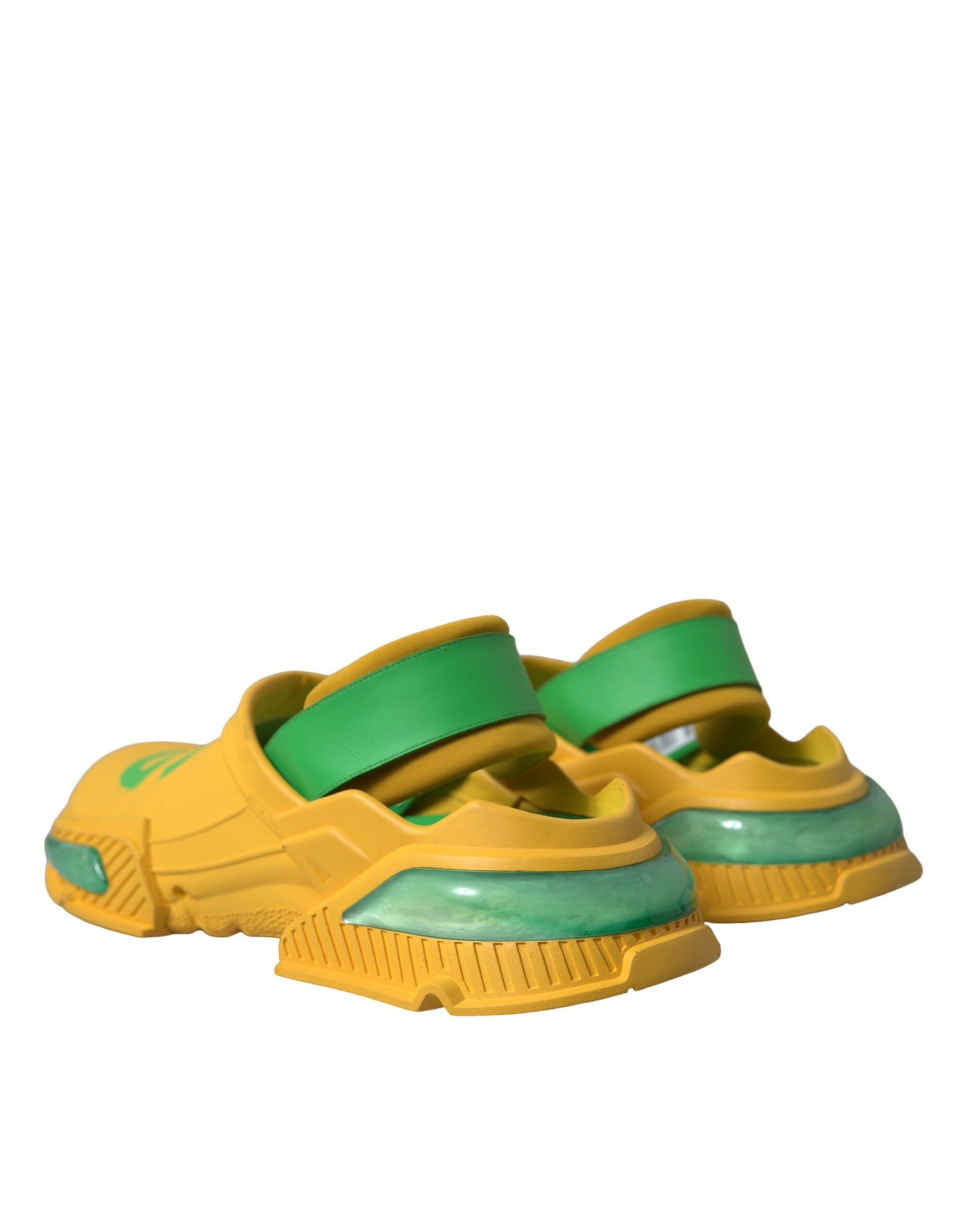 Dolce & Gabbana Yellow Green Rubber Clogs Men Slippers Men Shoes Curated Luxury Accessories by Orvyn