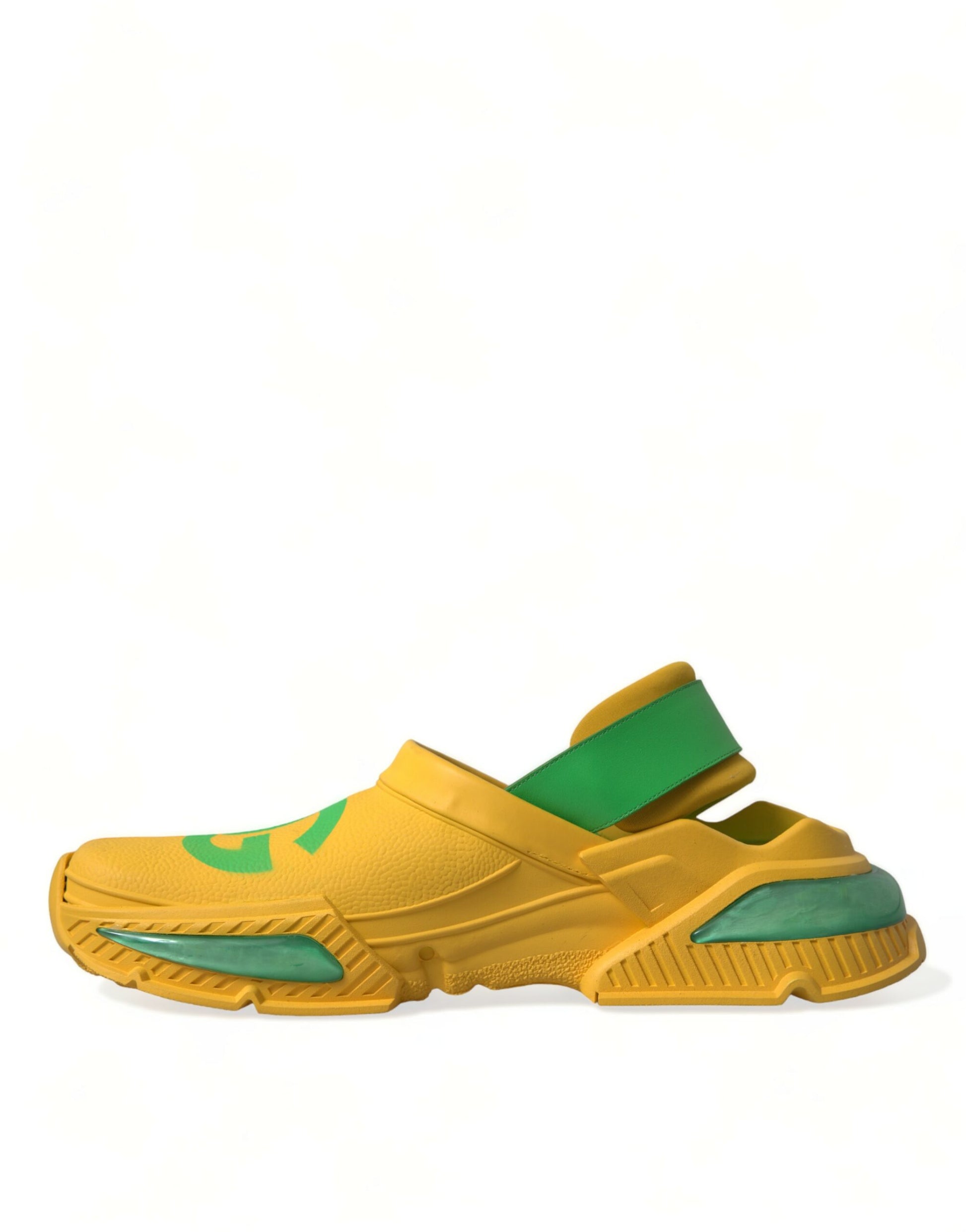 Dolce & Gabbana Yellow Green Rubber Clogs Men Slippers Men Shoes Curated Luxury Accessories by Orvyn
