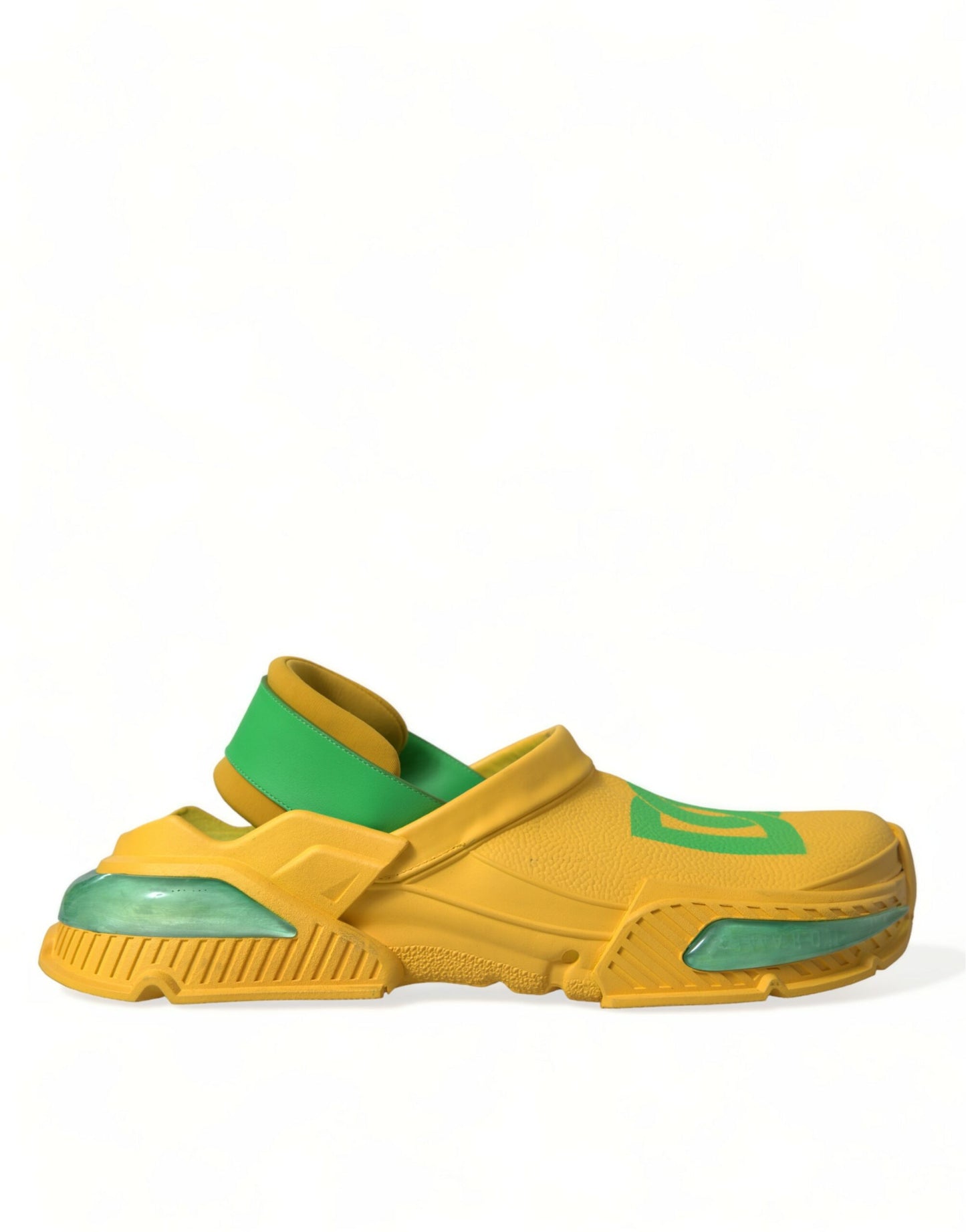 Dolce & Gabbana Yellow Green Rubber Clogs Men Slippers Men Shoes Curated Luxury Accessories by Orvyn