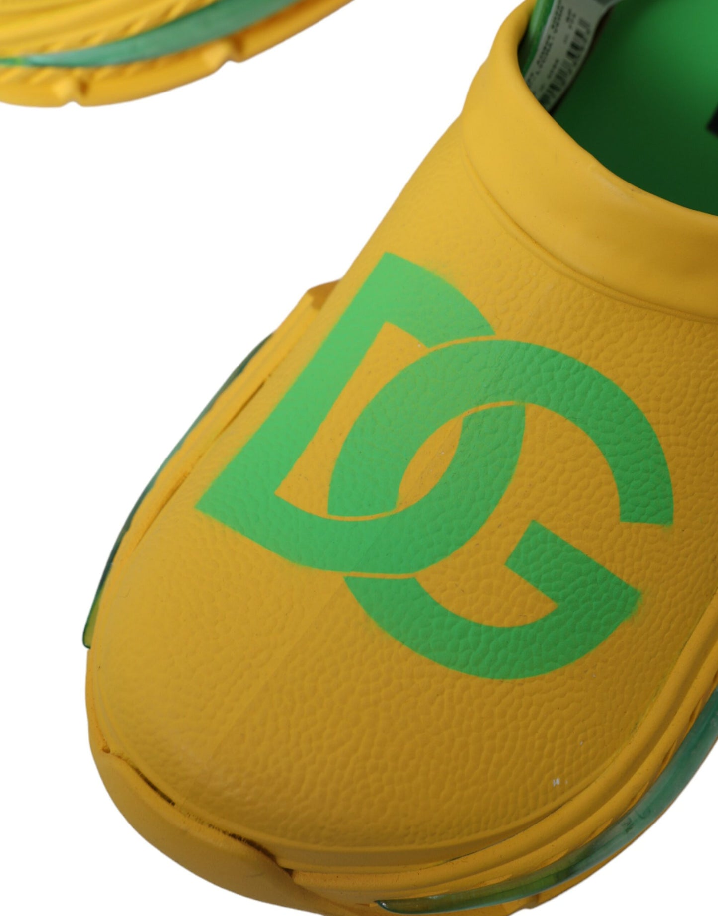 Dolce & Gabbana Yellow Green Rubber Clogs Men Slippers Men Shoes Curated Luxury Accessories by Orvyn