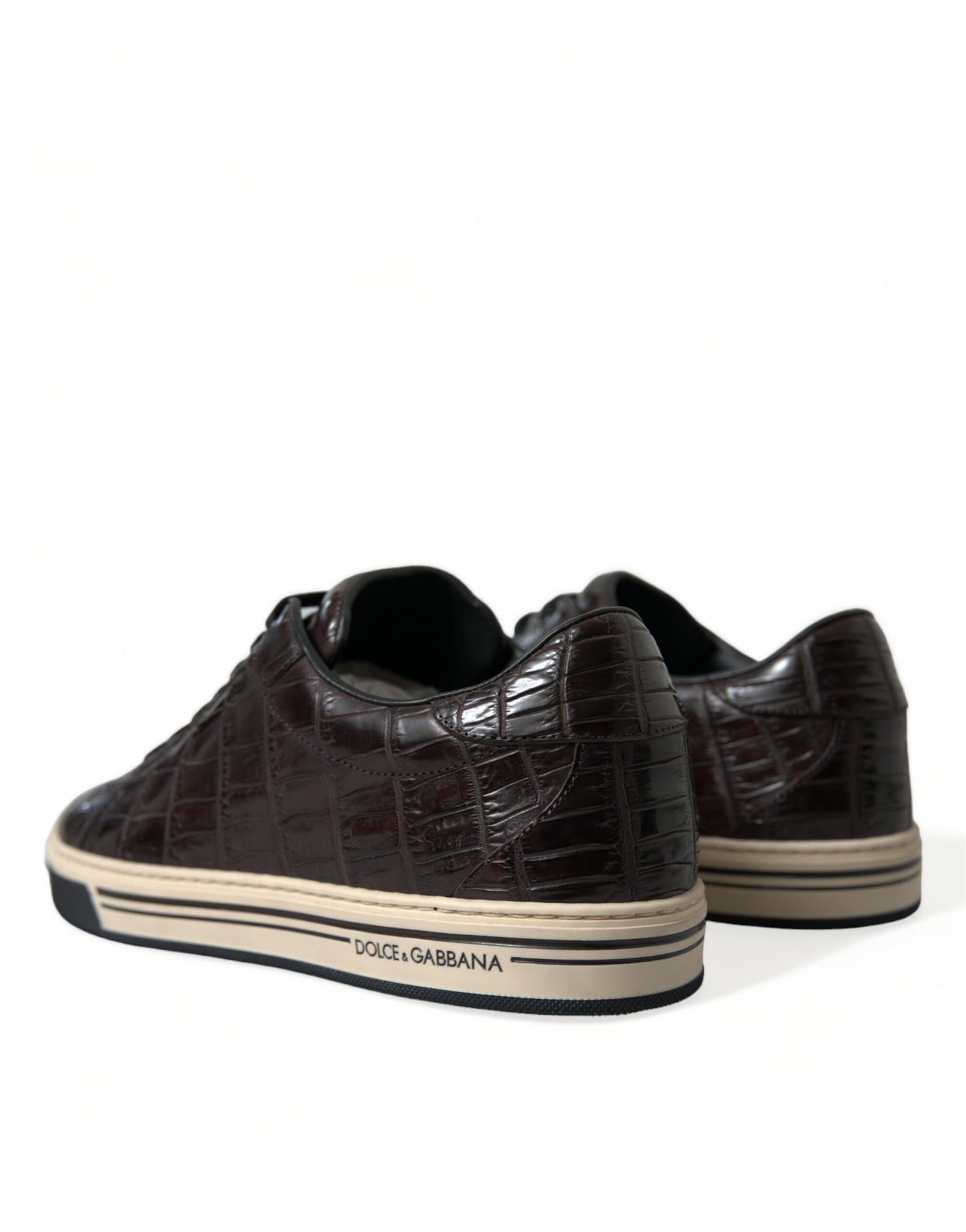 Dolce & Gabbana Brown Croc Exotic Leather Men Casual Sneakers Shoes Curated Luxury Accessories by Orvyn