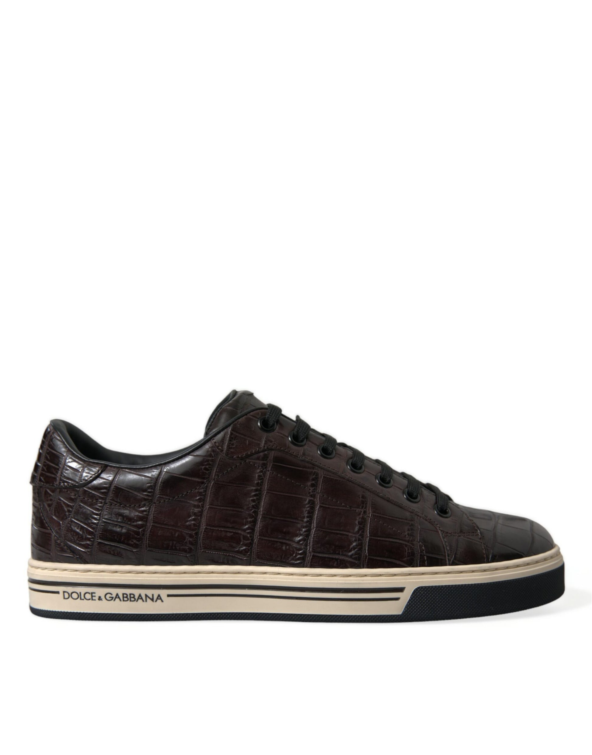 Dolce & Gabbana Brown Croc Exotic Leather Men Casual Sneakers Shoes Curated Luxury Accessories by Orvyn