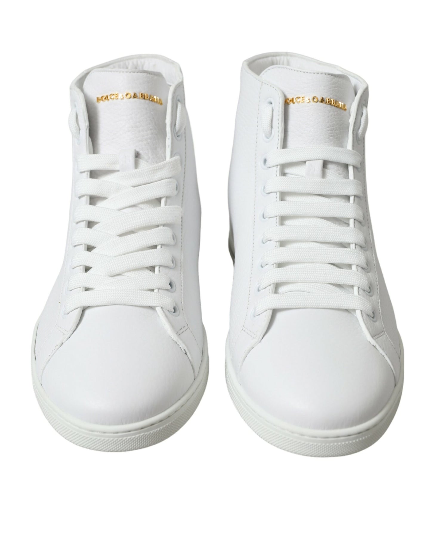 Dolce & Gabbana White Saint Tropez High Top Men Sneakers Shoes Curated Luxury Accessories by Orvyn