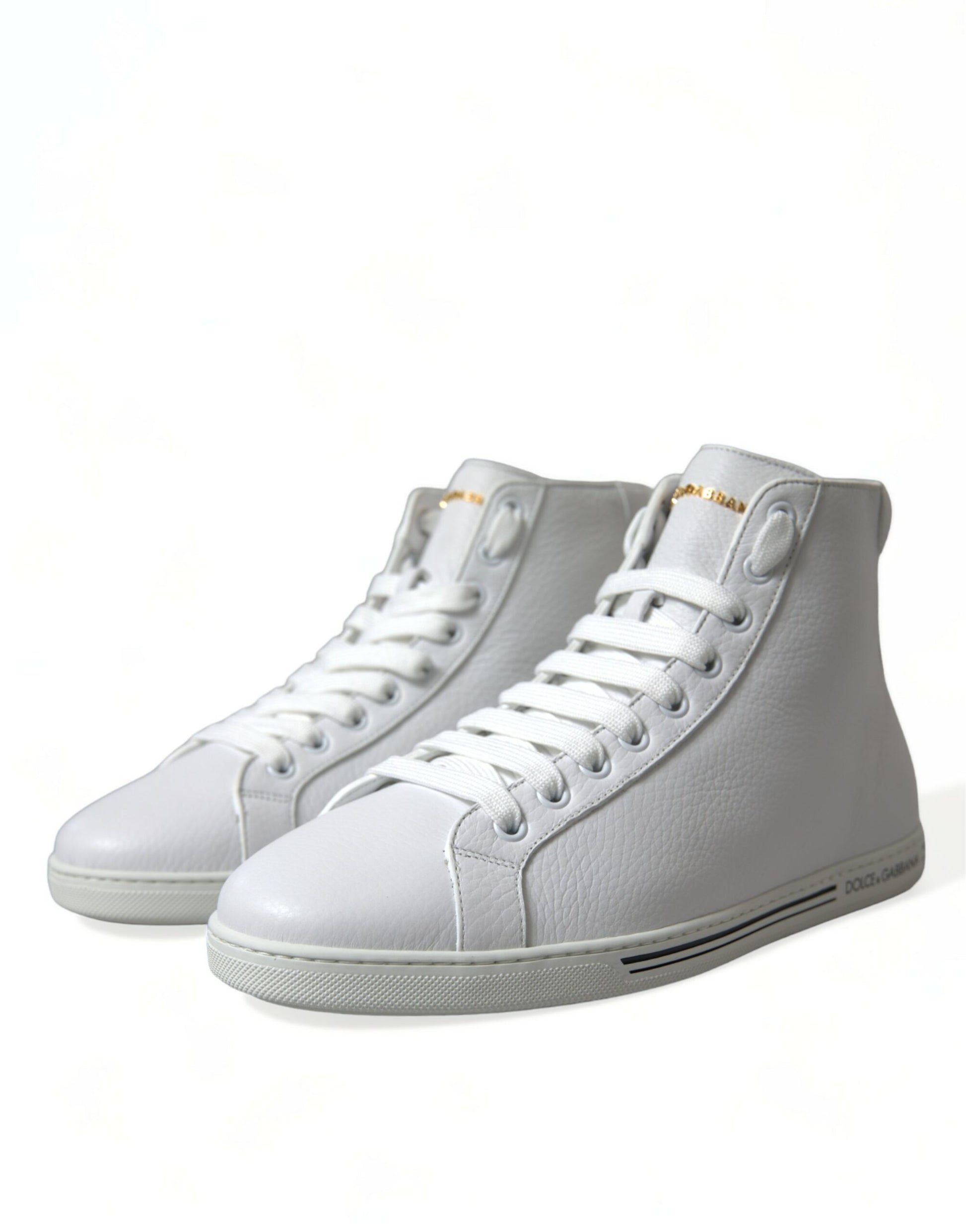 Dolce & Gabbana White Saint Tropez High Top Men Sneakers Shoes Curated Luxury Accessories by Orvyn