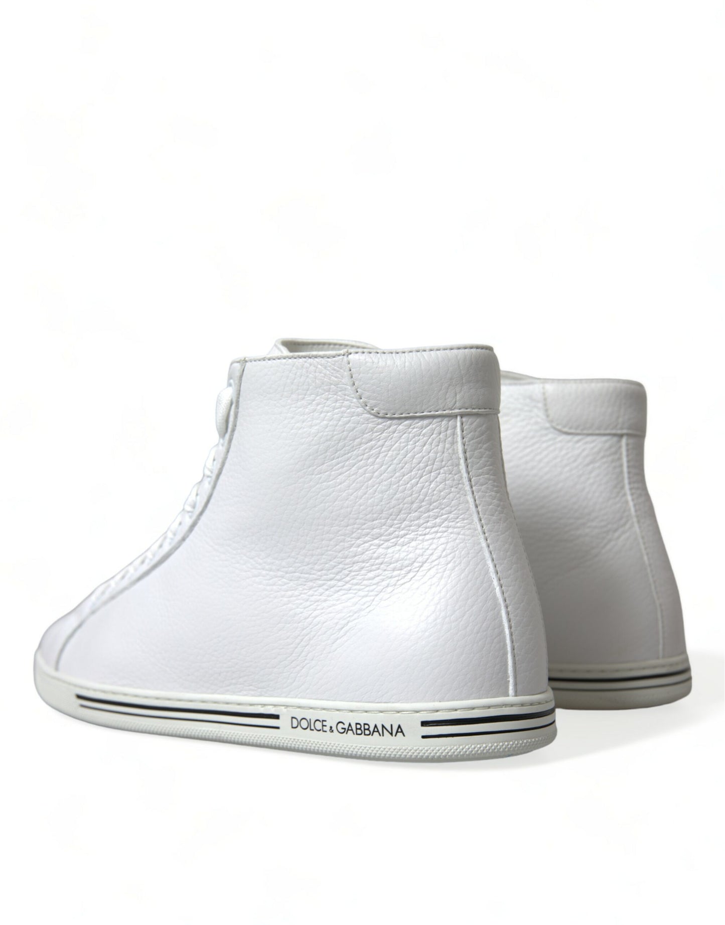 Dolce & Gabbana White Saint Tropez High Top Men Sneakers Shoes Curated Luxury Accessories by Orvyn