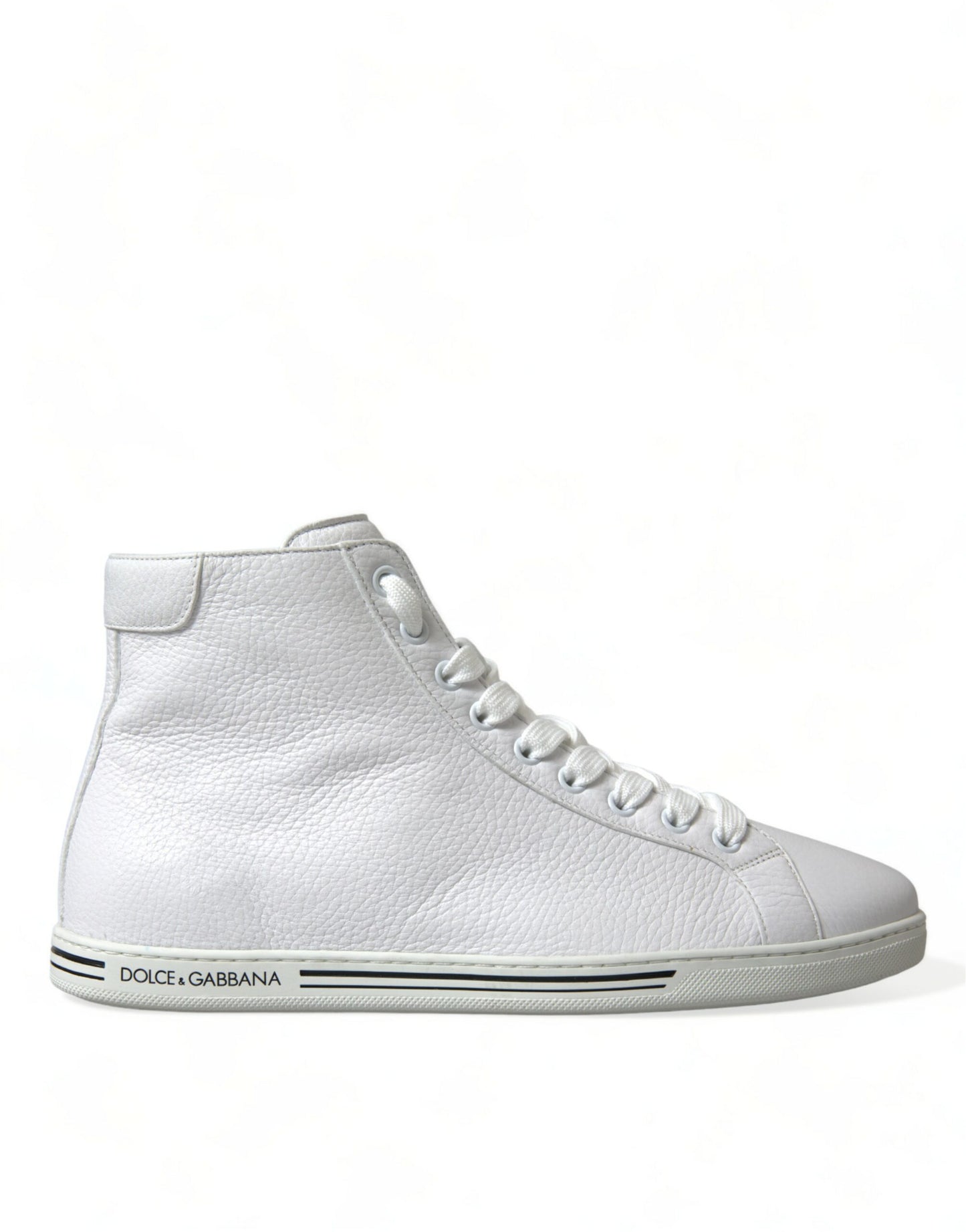 Dolce & Gabbana White Saint Tropez High Top Men Sneakers Shoes Curated Luxury Accessories by Orvyn