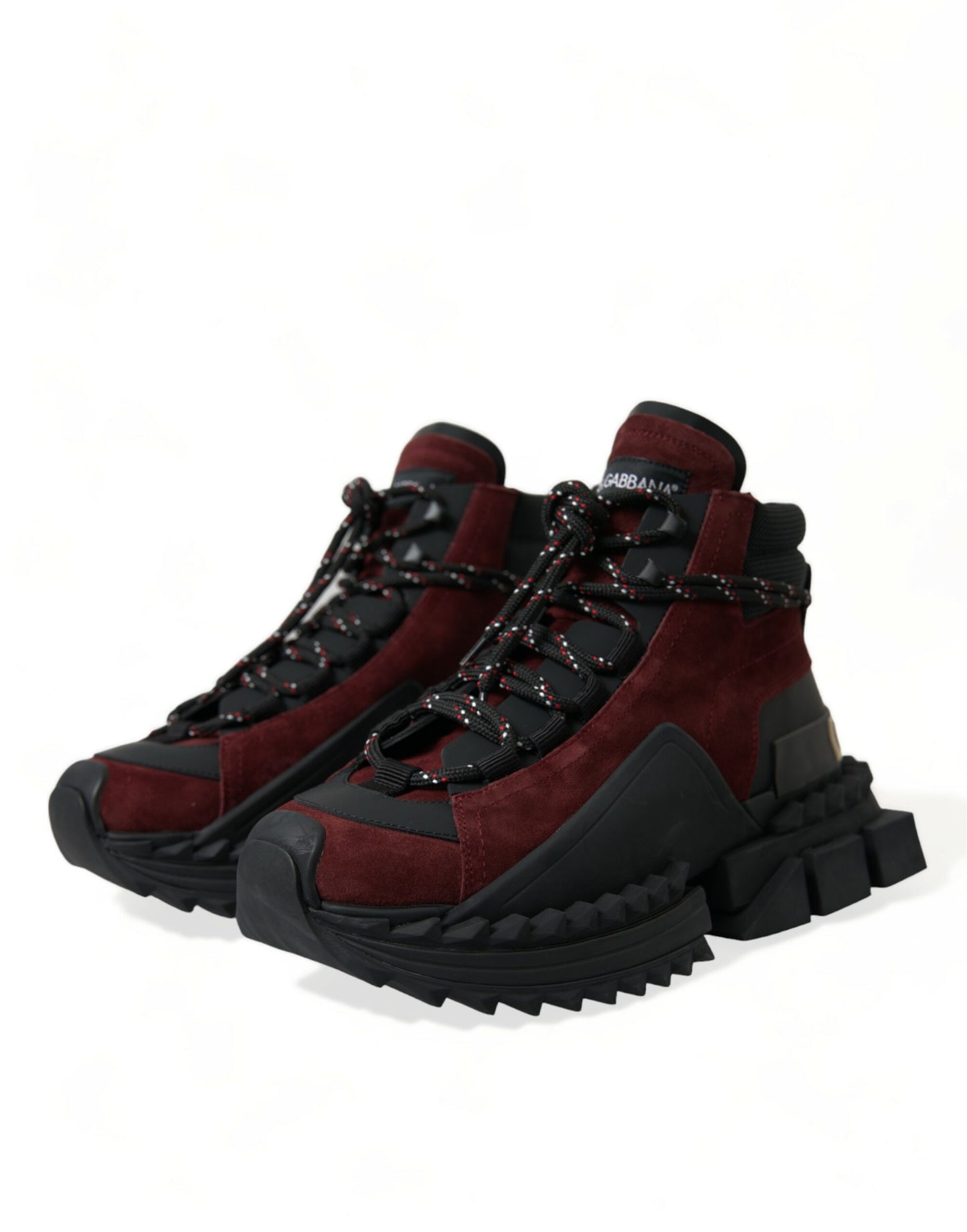 Dolce & Gabbana Burgundy Super King High Top Men Sneakers Shoes Curated Luxury Accessories by Orvyn