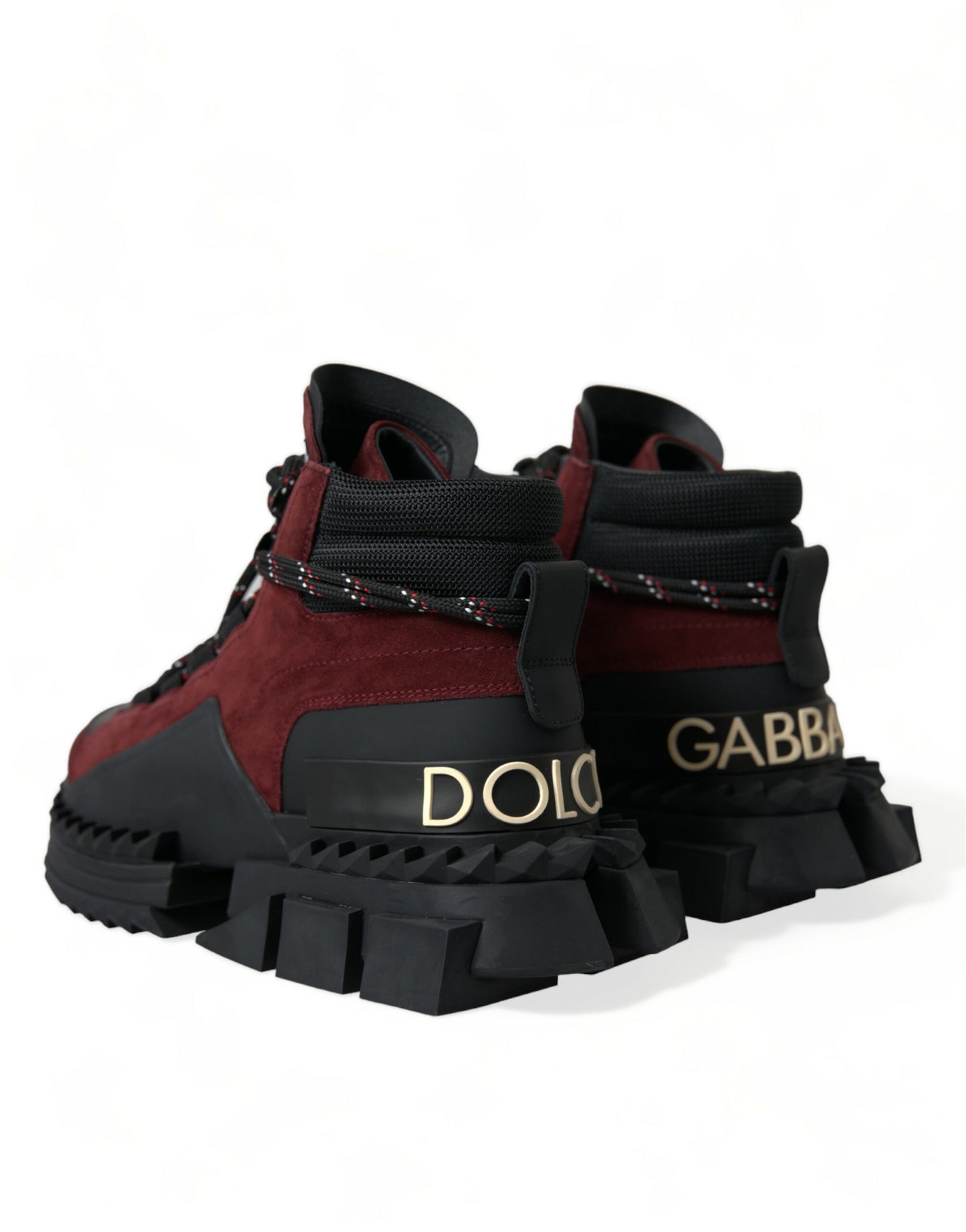 Dolce & Gabbana Burgundy Super King High Top Men Sneakers Shoes Curated Luxury Accessories by Orvyn