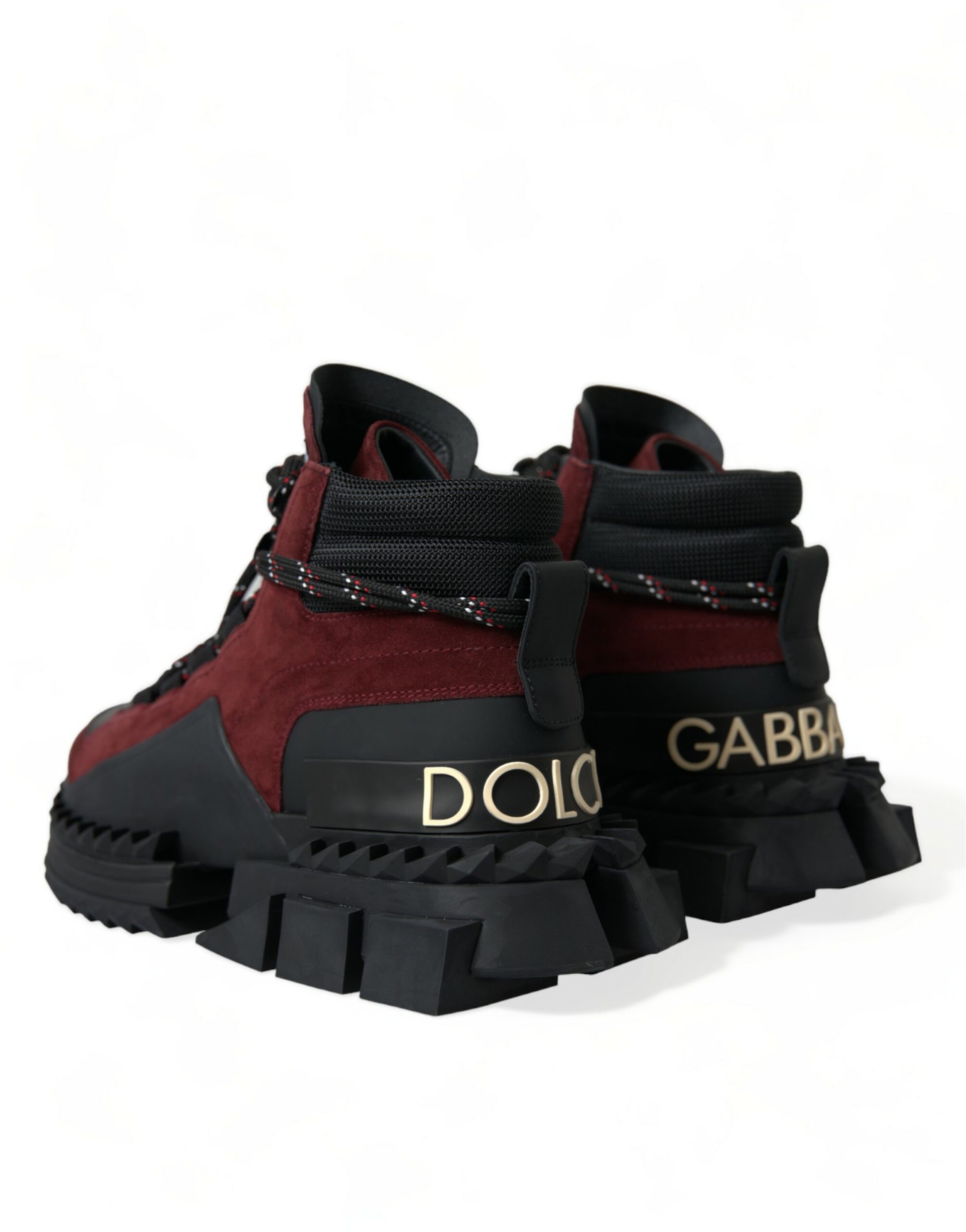 Dolce & Gabbana Burgundy Super King High Top Men Sneakers Shoes Curated Luxury Accessories by Orvyn