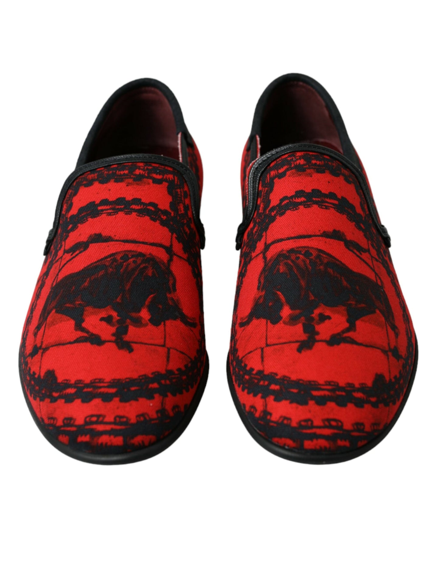Dolce & Gabbana Red Black Torero Loafers Slippers Men Shoes Curated Luxury Accessories by Orvyn