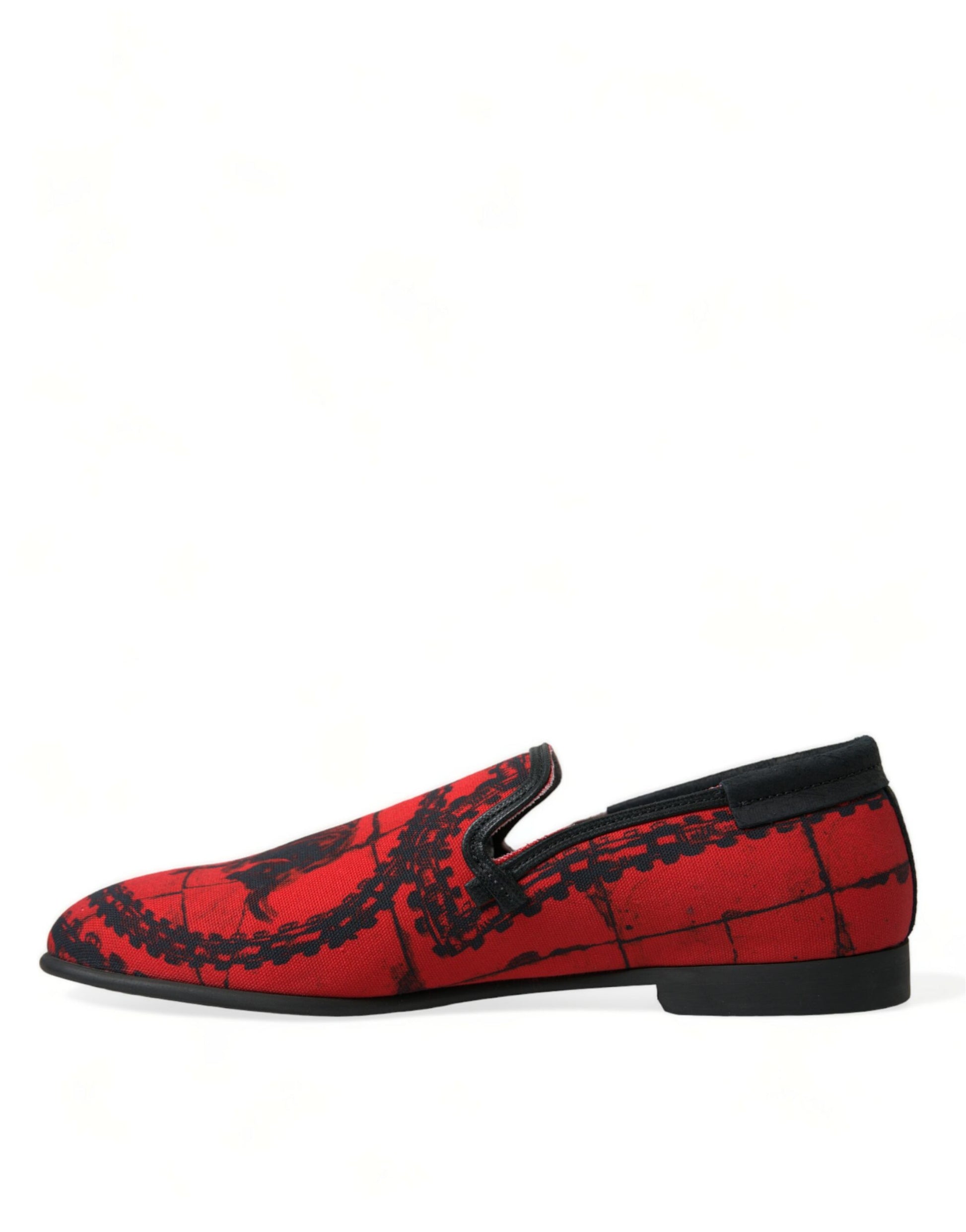 Dolce & Gabbana Red Black Torero Loafers Slippers Men Shoes Curated Luxury Accessories by Orvyn