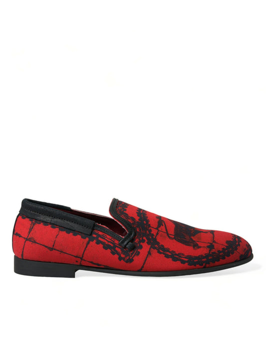 Dolce & Gabbana Red Black Torero Loafers Slippers Men Shoes Curated Luxury Accessories by Orvyn