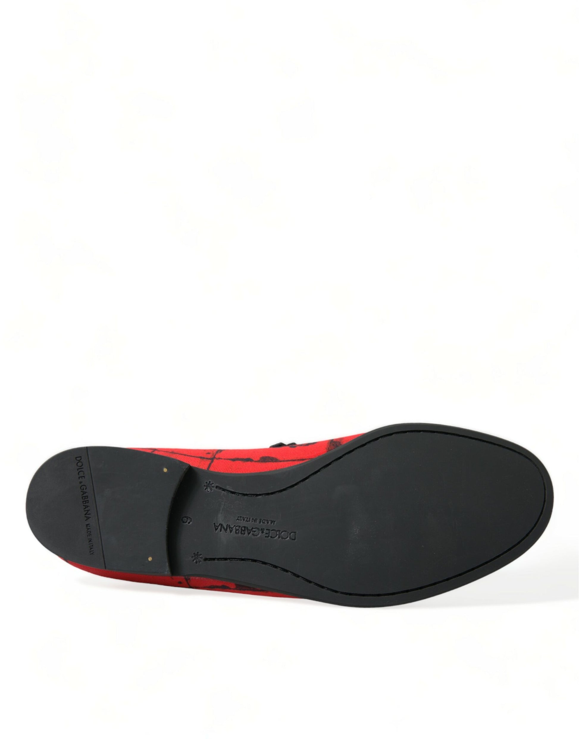 Dolce & Gabbana Red Black Torero Loafers Slippers Men Shoes Curated Luxury Accessories by Orvyn