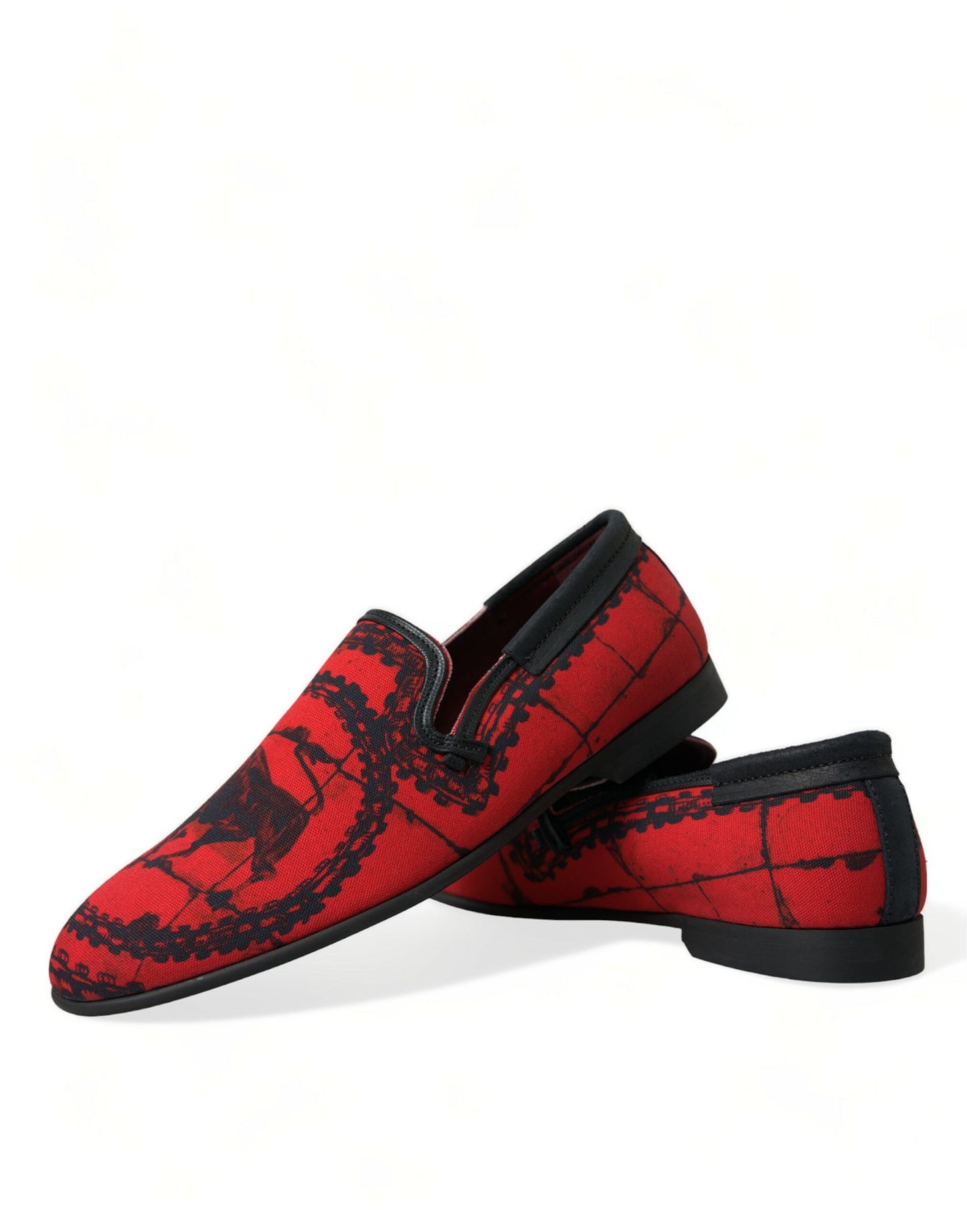 Dolce & Gabbana Red Black Torero Loafers Slippers Men Shoes Curated Luxury Accessories by Orvyn