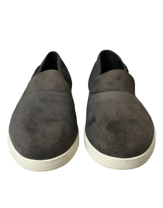 Dolce & Gabbana Blue Suede Caiman Men Loafers Slippers Shoes Curated Luxury Accessories by Orvyn
